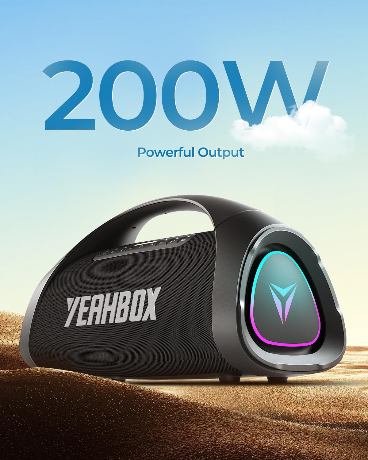 Sonic Boom MAX 300W Max Large Bluetooth Speaker Loud, Massive Bass, IPX66 Waterproof Party Portable Speaker with Subwoofer/EQ/Fast Charge, Outdoor Wireless Speakers