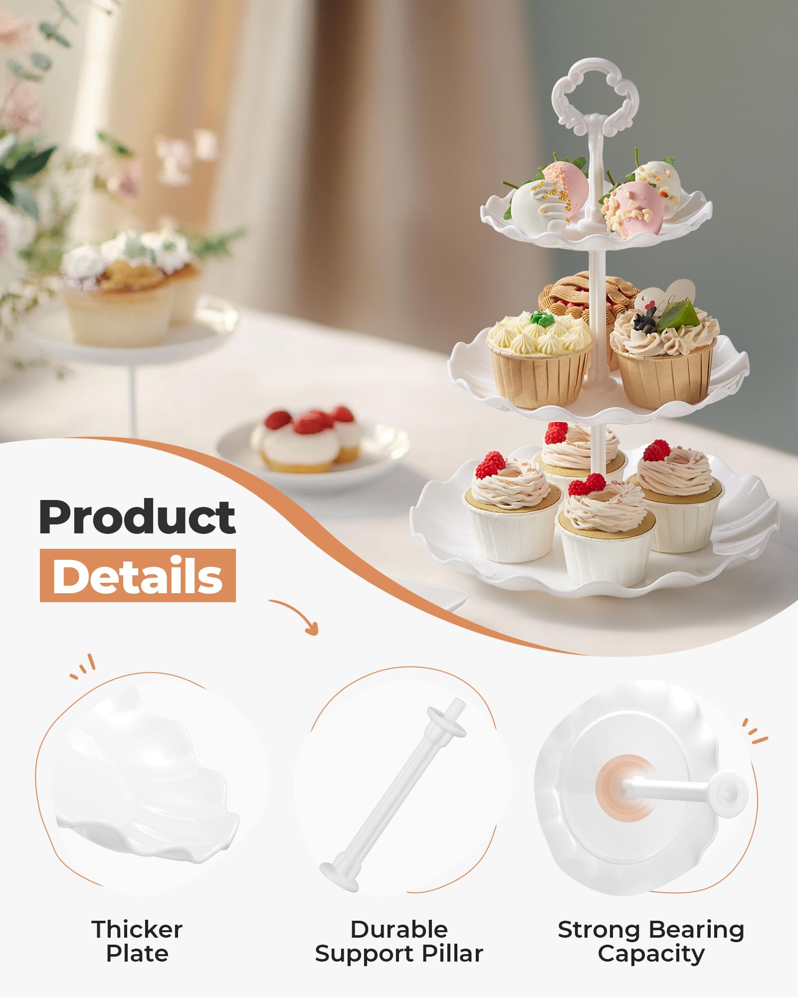 Kootek 5pcs Cupcake Stand Dessert Table Display Set Serving Tray for Party