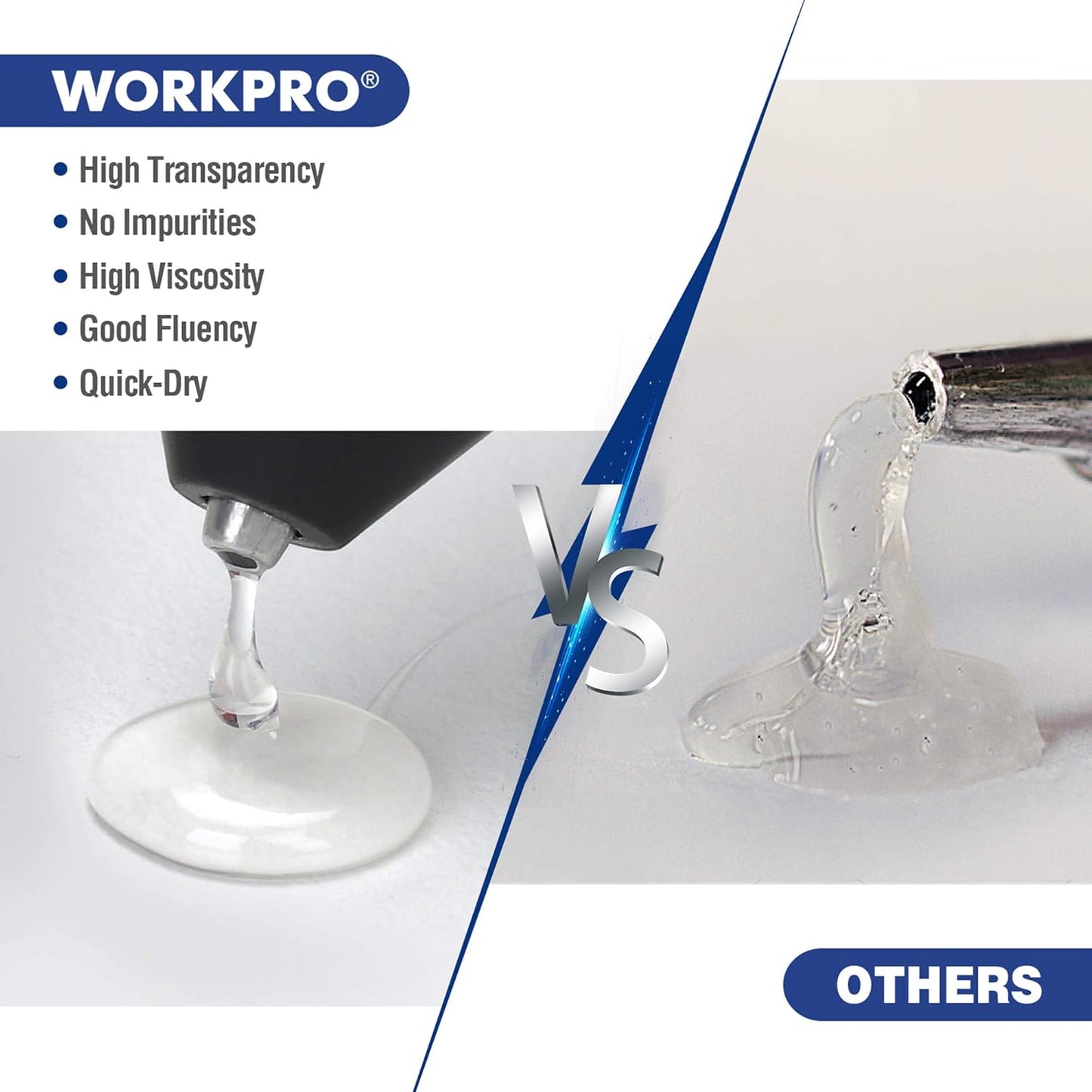 WORKPRO Full Size Hot Glue Sticks, 100-pack, 0.43x8 Inches, Compatible with Most Glue Guns, Multipurpose for DIY Art Craft General Repairs, Home Decorations and Gluing Projects