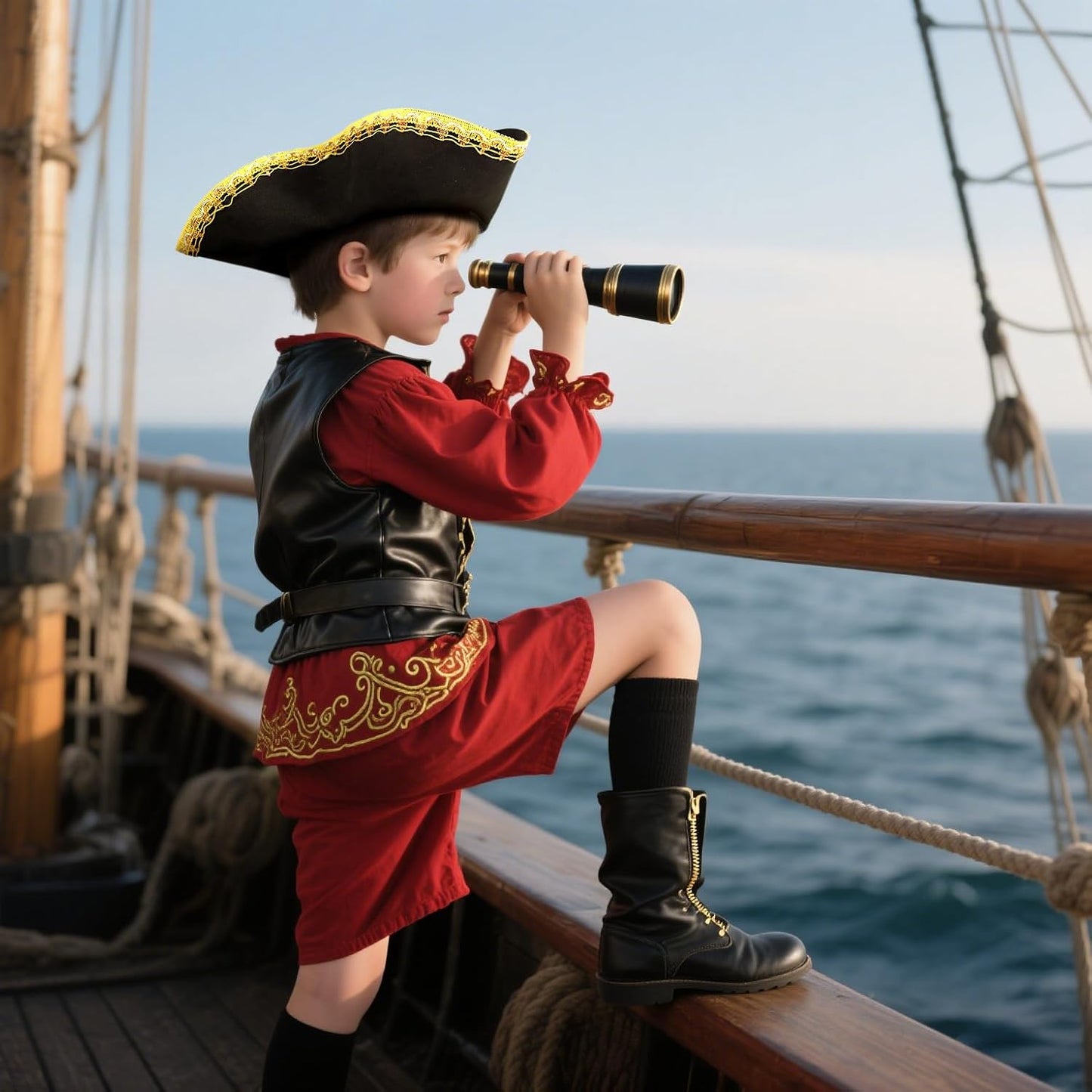 HOMELEX Pirate Hat for Kids Colonial Tricorn Halloween Adult Revolutionary war Costume Accessory