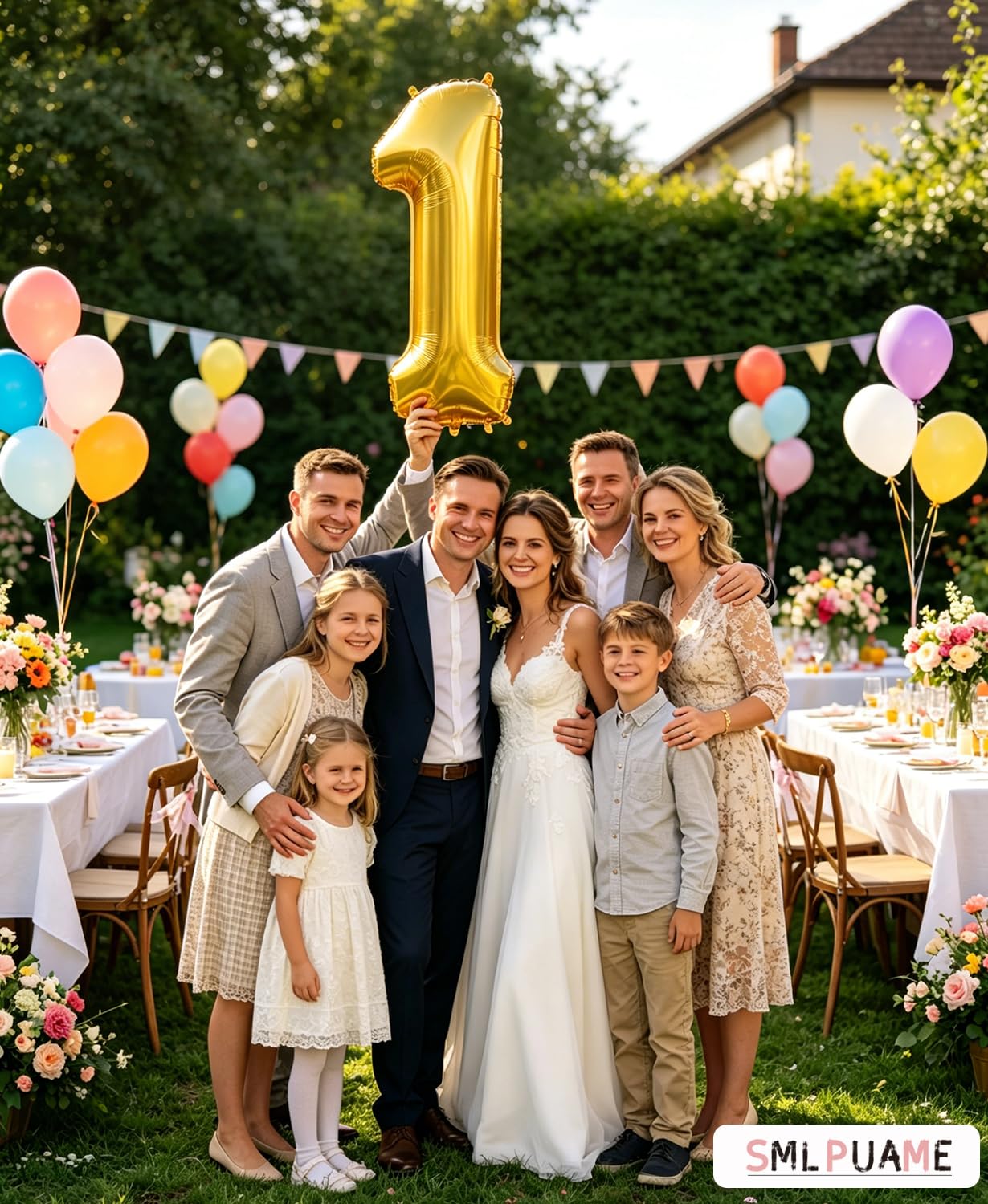 Smlpuame 40 Inch Gold Number 1 Balloon, 1st Birthday Decoration Boys Girls
