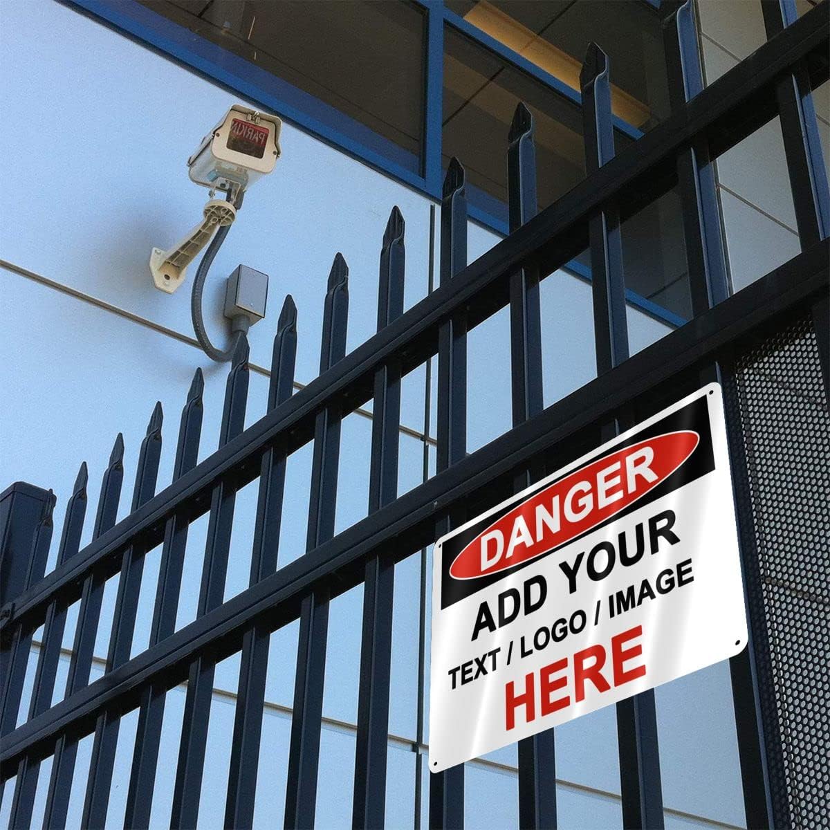 Custom Danger Signs Outdoor Metal - 12 x 8 Personalized Aluminum Caution Signs Rust-Proof Warning Sign Safety Signs for Home Business