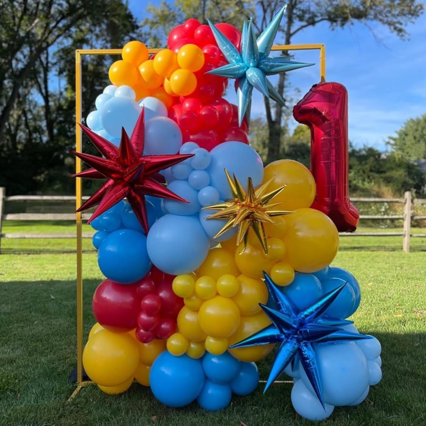 Red Star Balloons 12pcs, 27/22 Inch Foil Star Explosion Balloons, Large Spike Mylar Cone Balloon, Fireworks Shape Balloon Decor for Wedding Engagement Valentine's Day Christmas Birthday