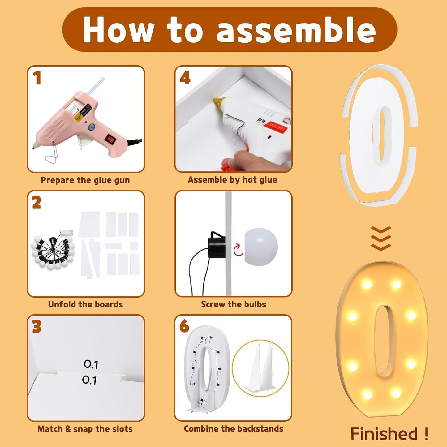 imprsv Marquee Light Up Letters, 3FT Mosaic Letters with Light for Baby Shower Graduation Party Decor, Large O for Engagement Wedding Party Decorations (Need to Assemble)