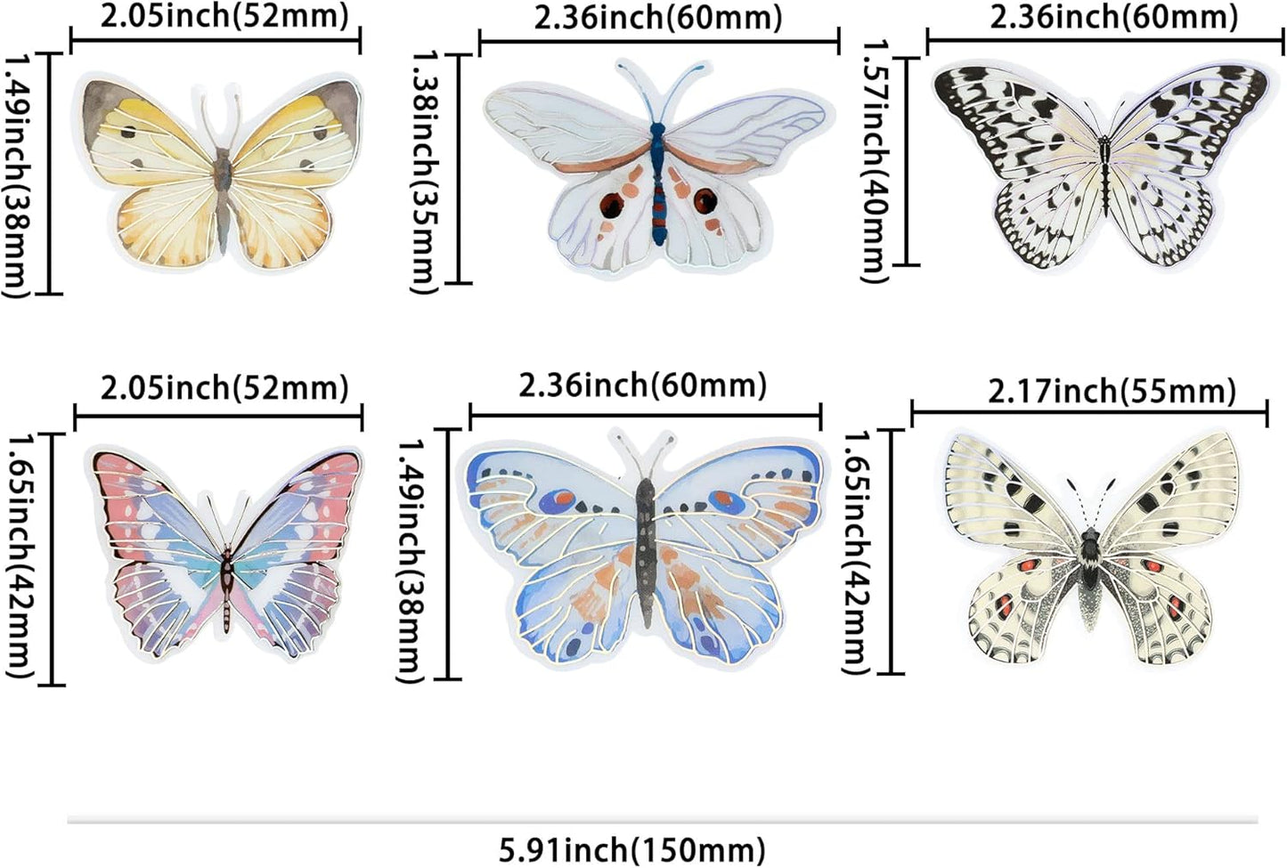 Gyufise 36Pcs Lively Art 3D Cupcake Toppers - Butterfly Decorations for Baby Shower, Wedding, Kids Birthday Party - White