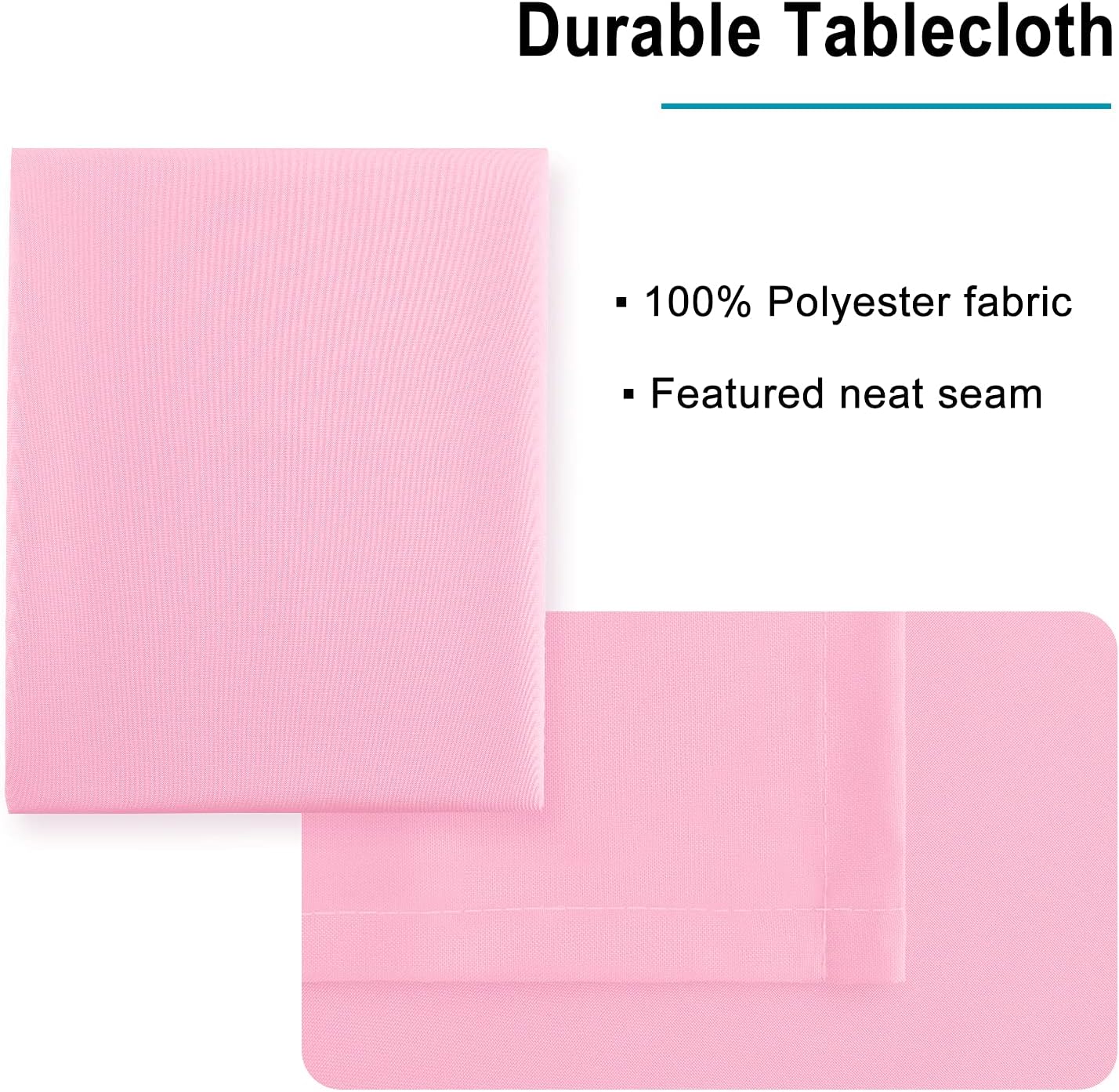 Hiasan Pink Tablecloth Rectangle - Waterproof Spillproof and Washable Oblong Table Cloth for Dining Room and Kitchen, 54 x 120 Inch