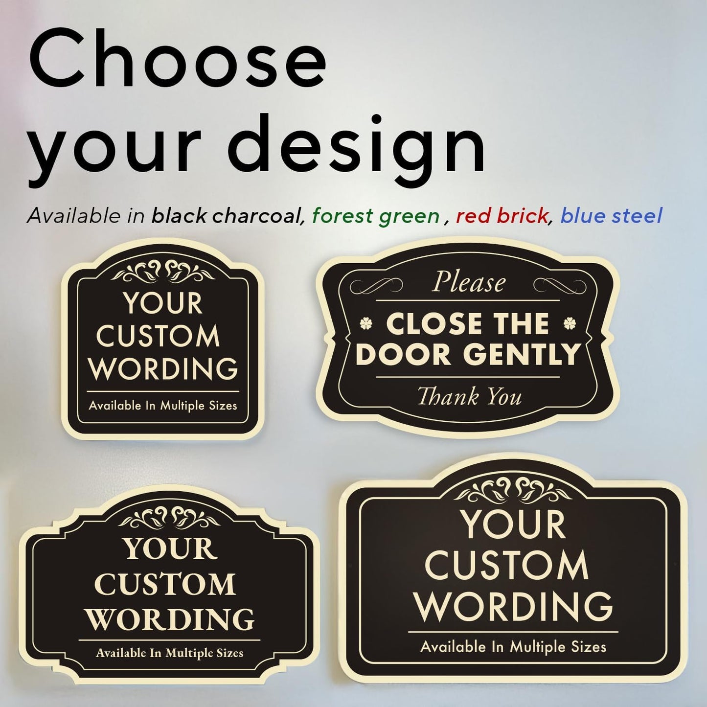 Custom Metal Decorative Signs, Personalized Aluminum, Custom Driveway Signs, Waterproof, Design 2 Black Charcoal 10x7 In