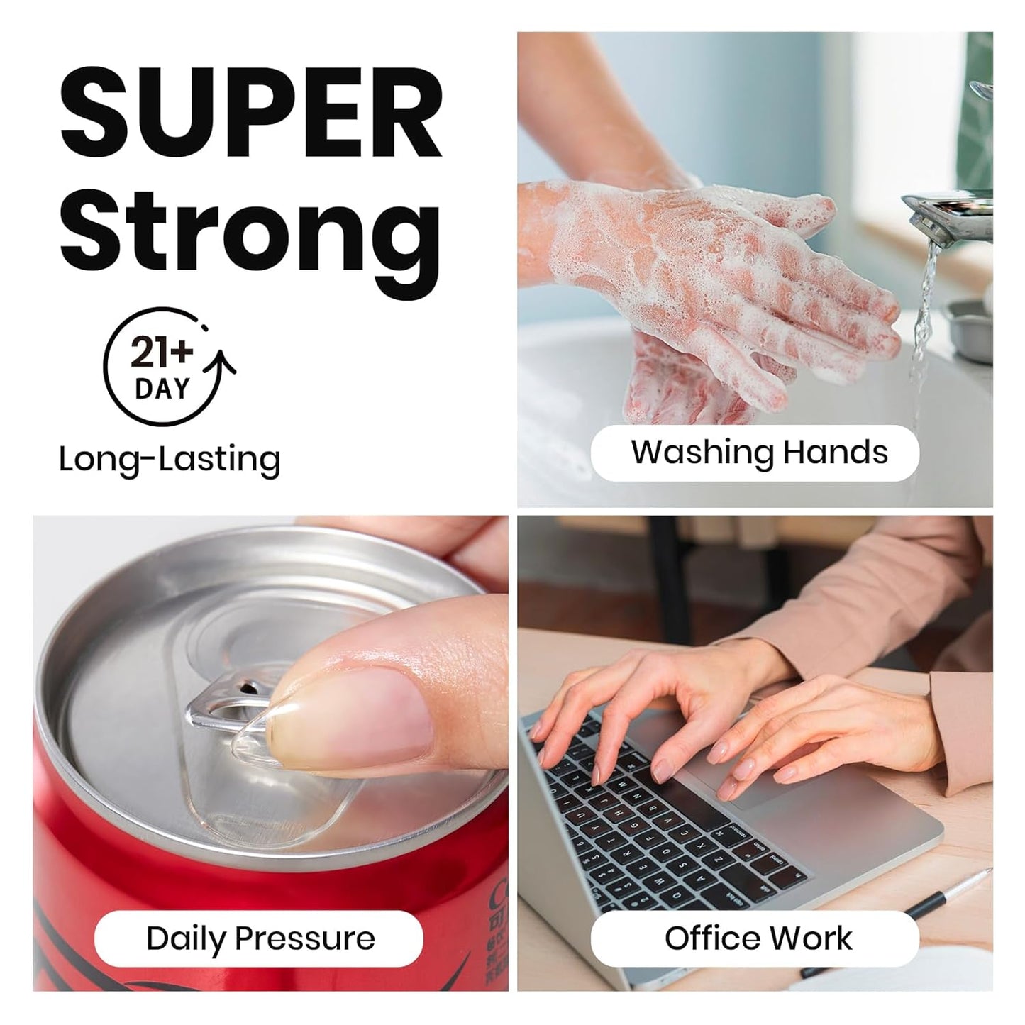 Beetles Hema-Free Nail Glue for Acrylic Nails Tips, TPO Free 2Pcs 10ml Long Lasting Uv Nail Glue for False Nail Tips, Clear Press On Nails, Skin-Friendly, U V Light Required