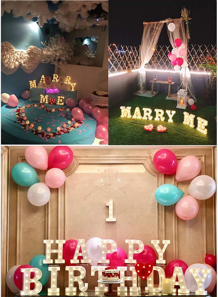 MUMUXI Marquee Light Up Letters Sign Battery Powered LED Alphabet Lights for Party Wedding Birthday Christmas Home Bar Decoration Lighted Symbols