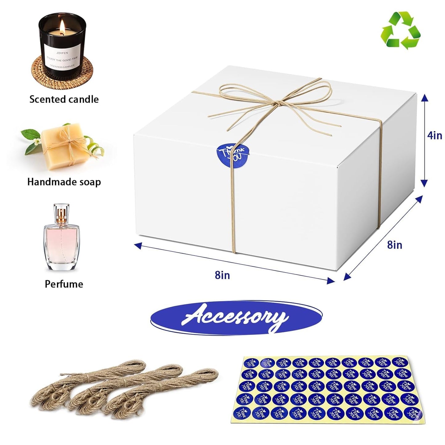 MESHA Gift Boxes Bulk with Lids 8x8x4'' 300PC White, Gift Boxes Bulk for Small Business, Bridesmaid Proposal Boxes with Lids for Engagement Wedding Favors