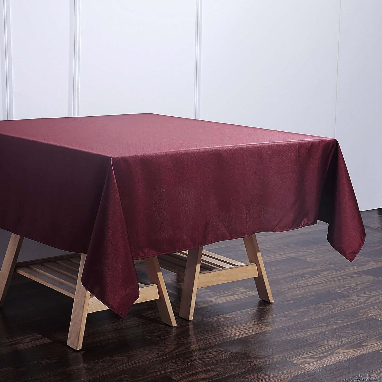 Efavormart 70" Premium Square Polyester Tablecloth for Wedding Kitchen Dining Events - Burgundy