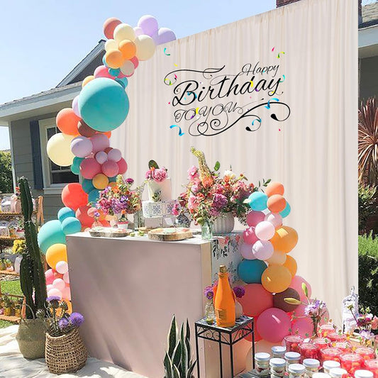 10ft x 10ft Beige Backdrop Curtains for Wedding Birthday Baby Shower Photography Backdrop Fabric Curtains Drapes Home Window Decorations Rod Pocket Light Filtering Window Drapes,5ft x 10ft, 2 Panels