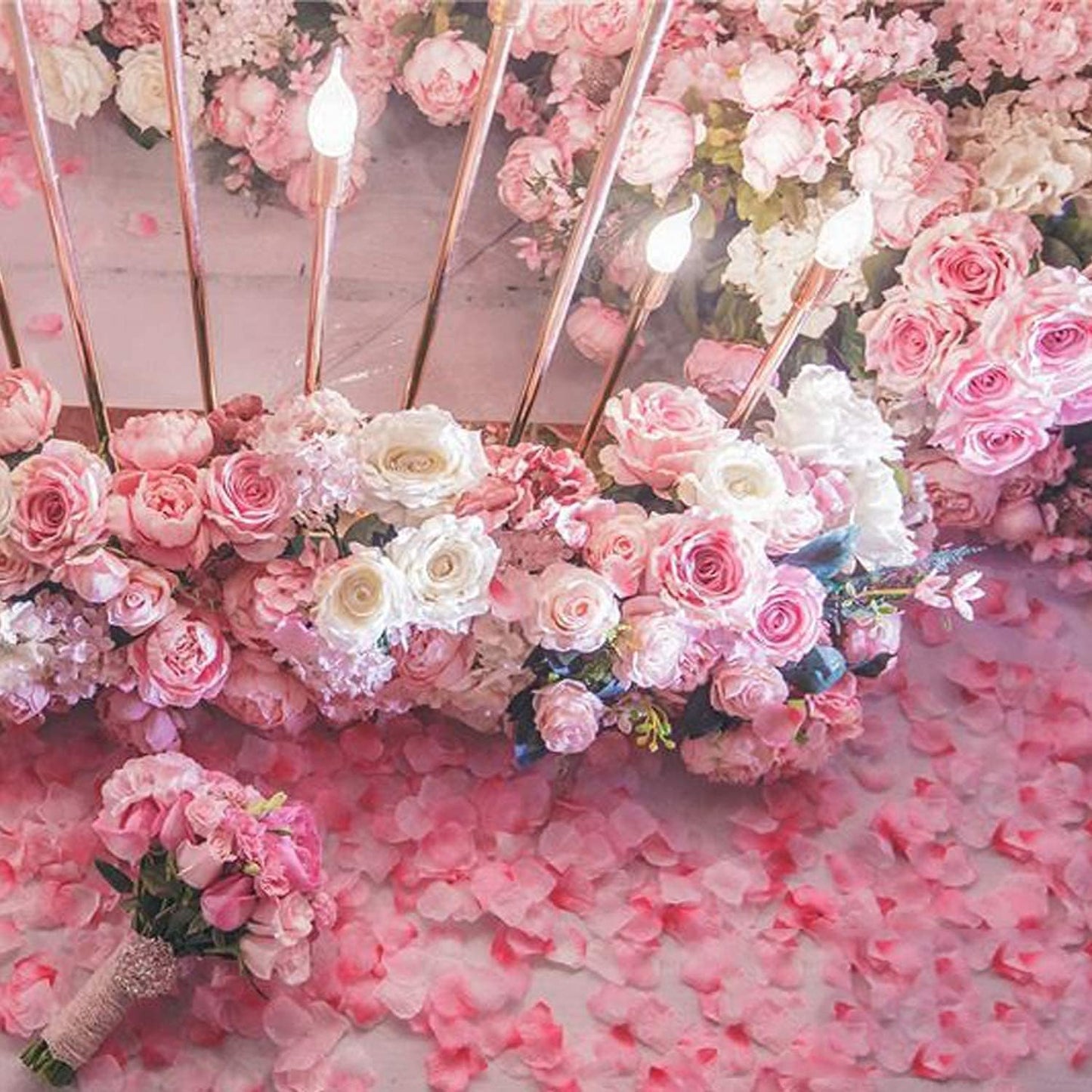 ocharzy 1000pcs Separated Champagne Like Pink, Rose Petals for Romantic Night,Wedding,Proposal Anniversary Flower Decorations