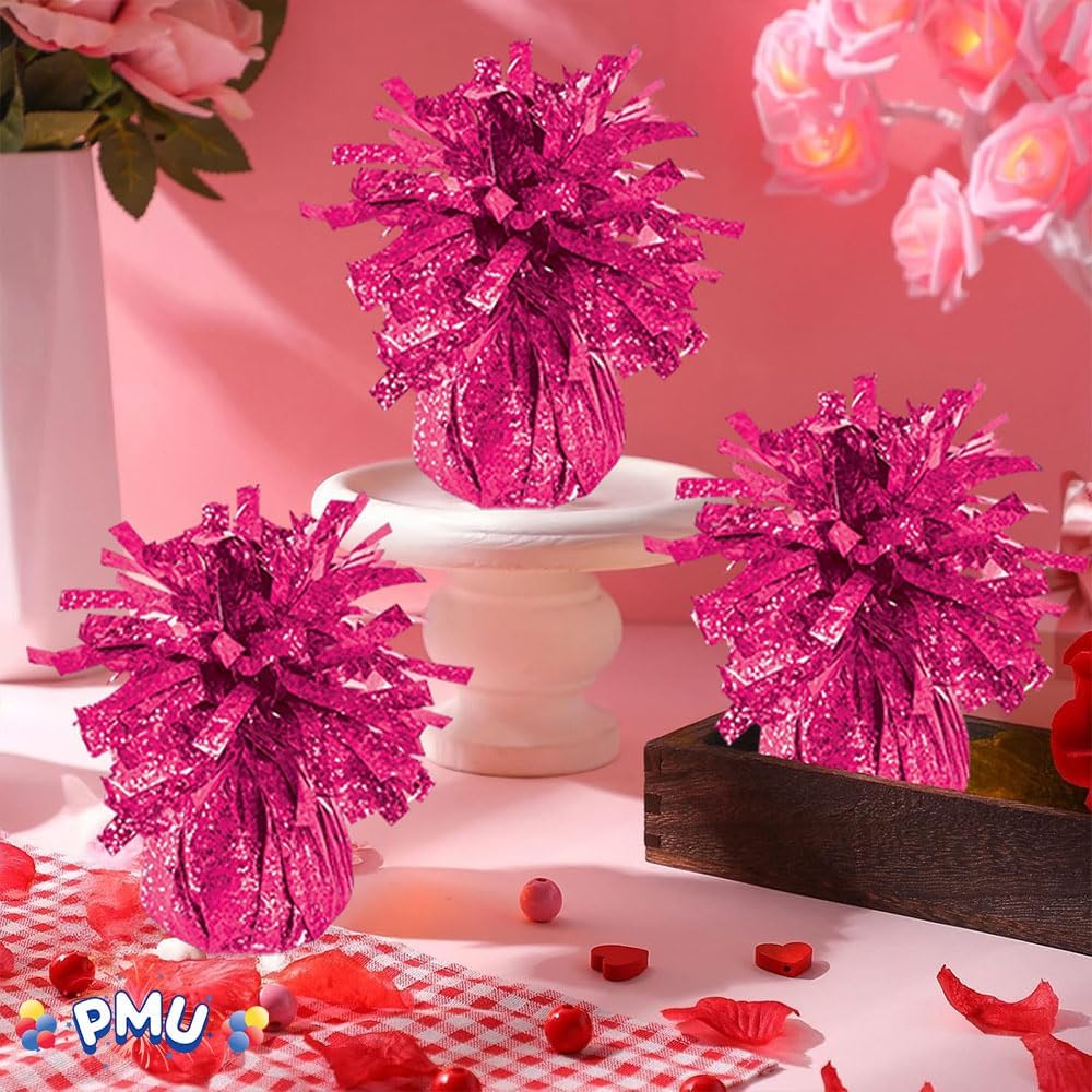 PMU Kisses Balloon Weights - Decorative Balloon Weight for Christmas, Thanksgiving, Birthday, Party Favors, Wedding & Baby Shower - 6oz. Hot Pink, Pkg/1