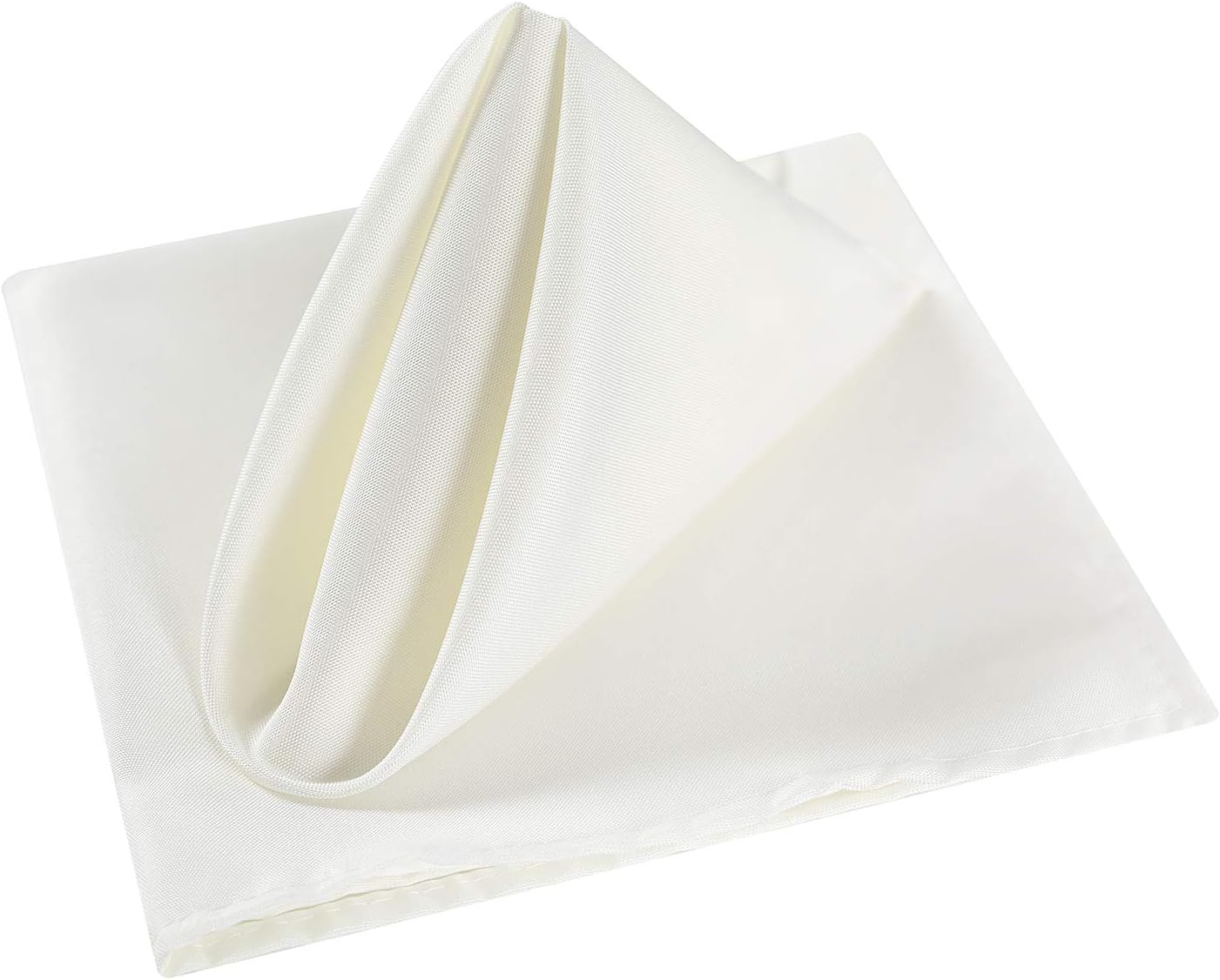 Cloth Napkins 17x17 inch Washable Polyester Dinner Napkins Soft Table Napkins for Wedding Party Dining Banquet(Ivory,12PCS)