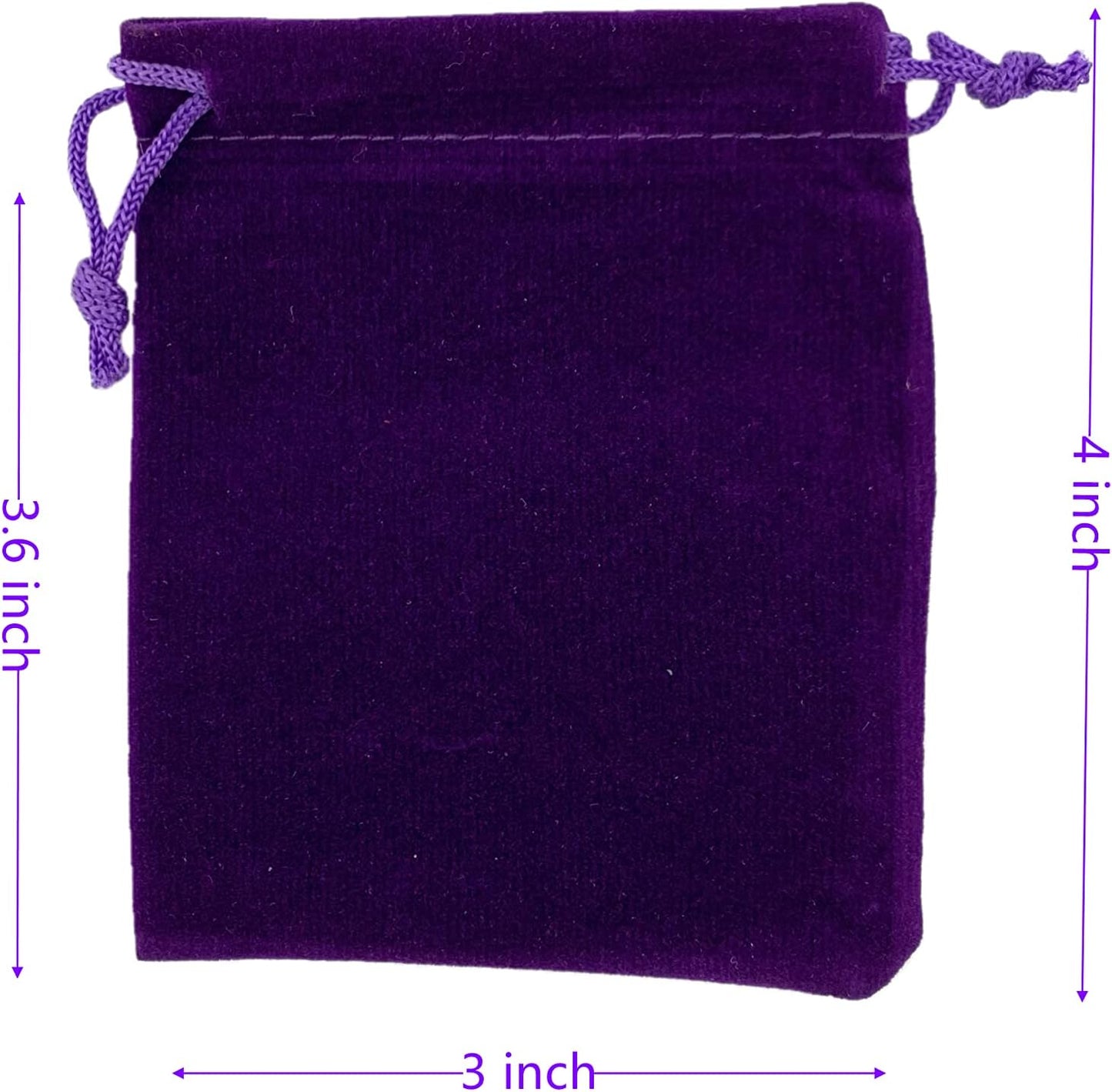 Palmhomee Pack of 48 3x4 Inch Velvet Drawstring Bags Gift Bag Velvet Pouch For Jewelry Wedding and Party Favor (Purple)