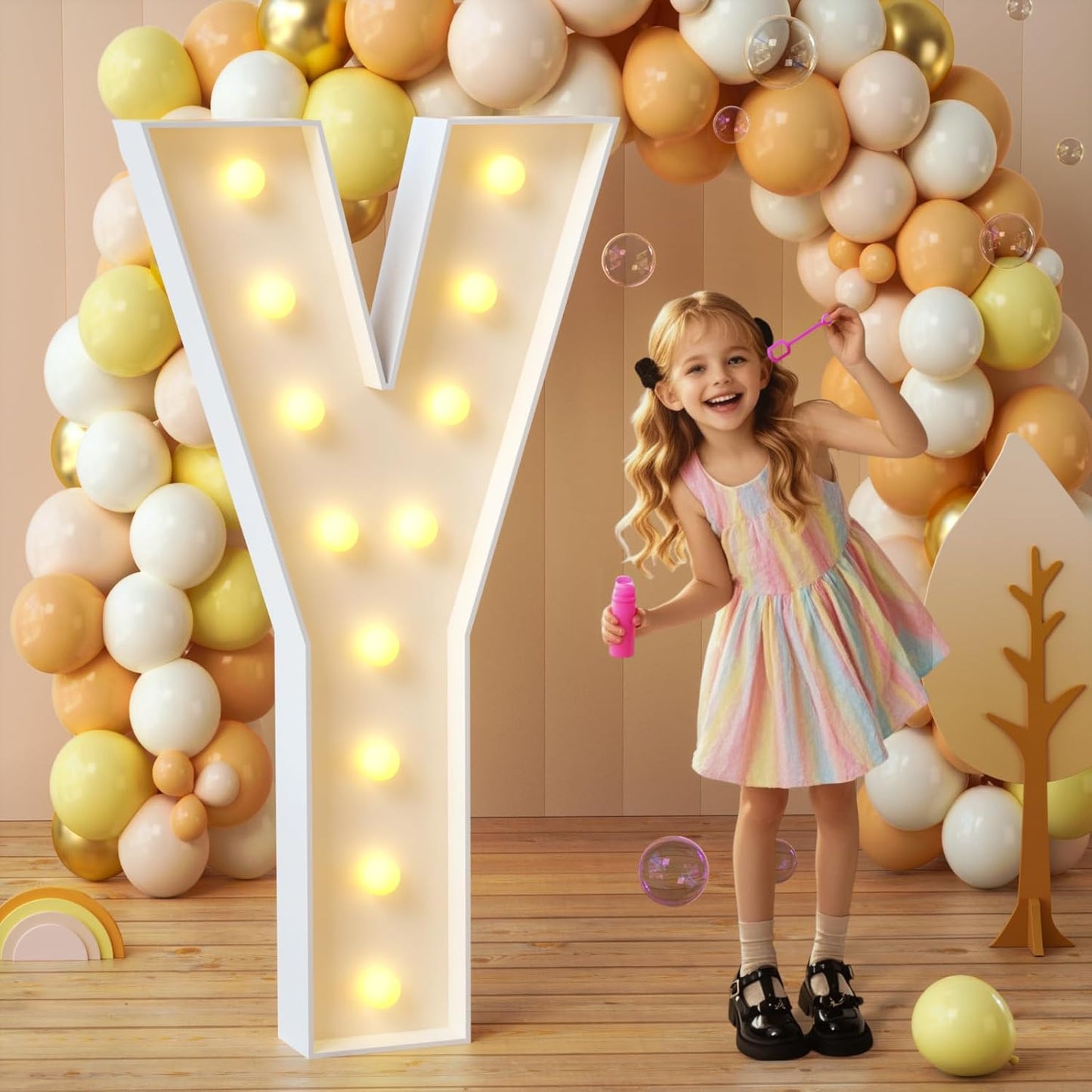 imprsv Marquee Light Up Letters, 4FT Mosaic Letters with Light for Baby Shower Graduation Party Decor, Large Y for Engagement Wedding Party Decorations (Need to Assemble)