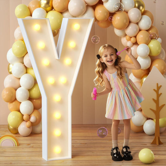 imprsv Marquee Light Up Letters, 4FT Mosaic Letters with Light for Baby Shower Graduation Party Decor, Large Y for Engagement Wedding Party Decorations (Need to Assemble)