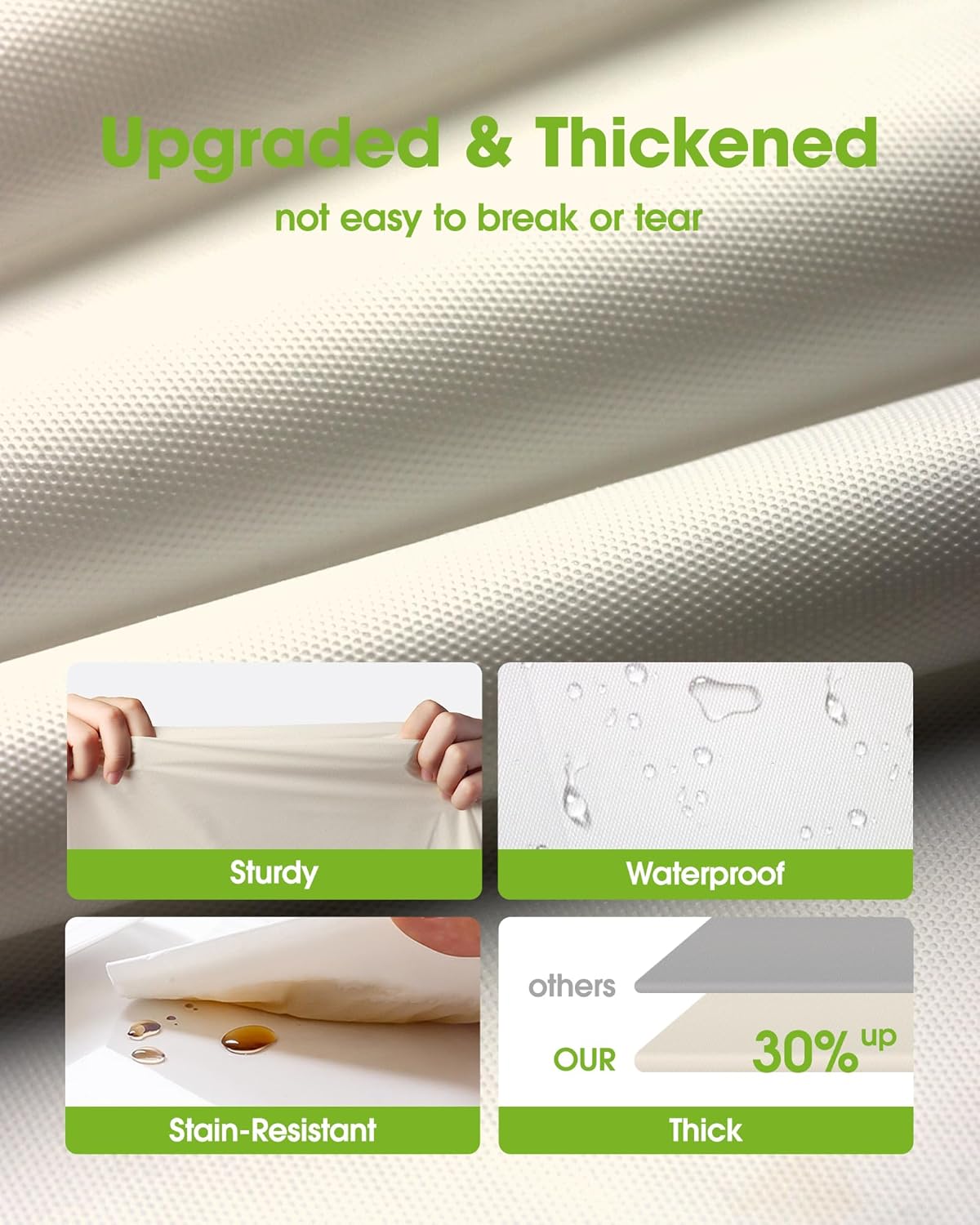 Pureegg Plastic Table Cloth Disposable 10 Pack, 54 x 108 Inch Table Cloths, Party, Wedding, Thanksgiving Decorations, Fall Tablecloths, Rectangle, Beige Plastic Cover, Leakproof & Sturdy, Cream, Ivory