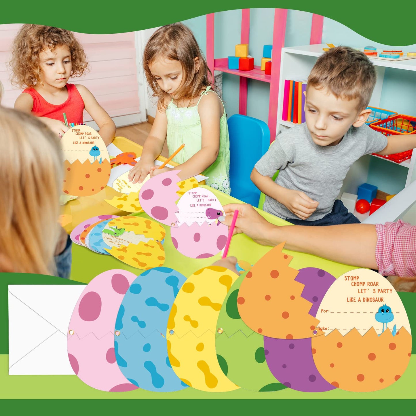 24 Pack Dinosaur Birthday Party Invitations Cards with Envelopes Dinosaur Party Supplies Fill In