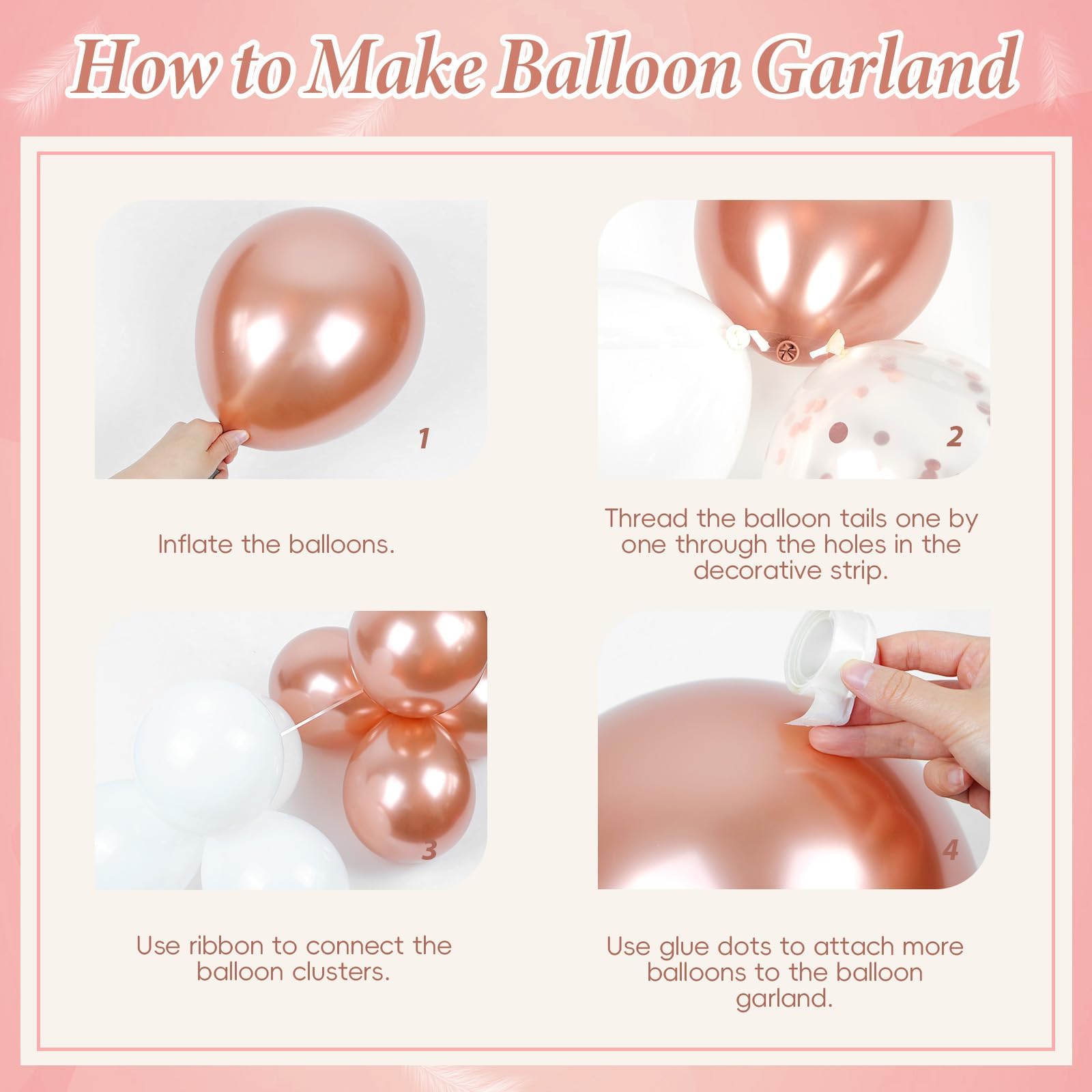 123pcs Sweet 16 Party Decorations with Rose Gold Pearl and White Balloons