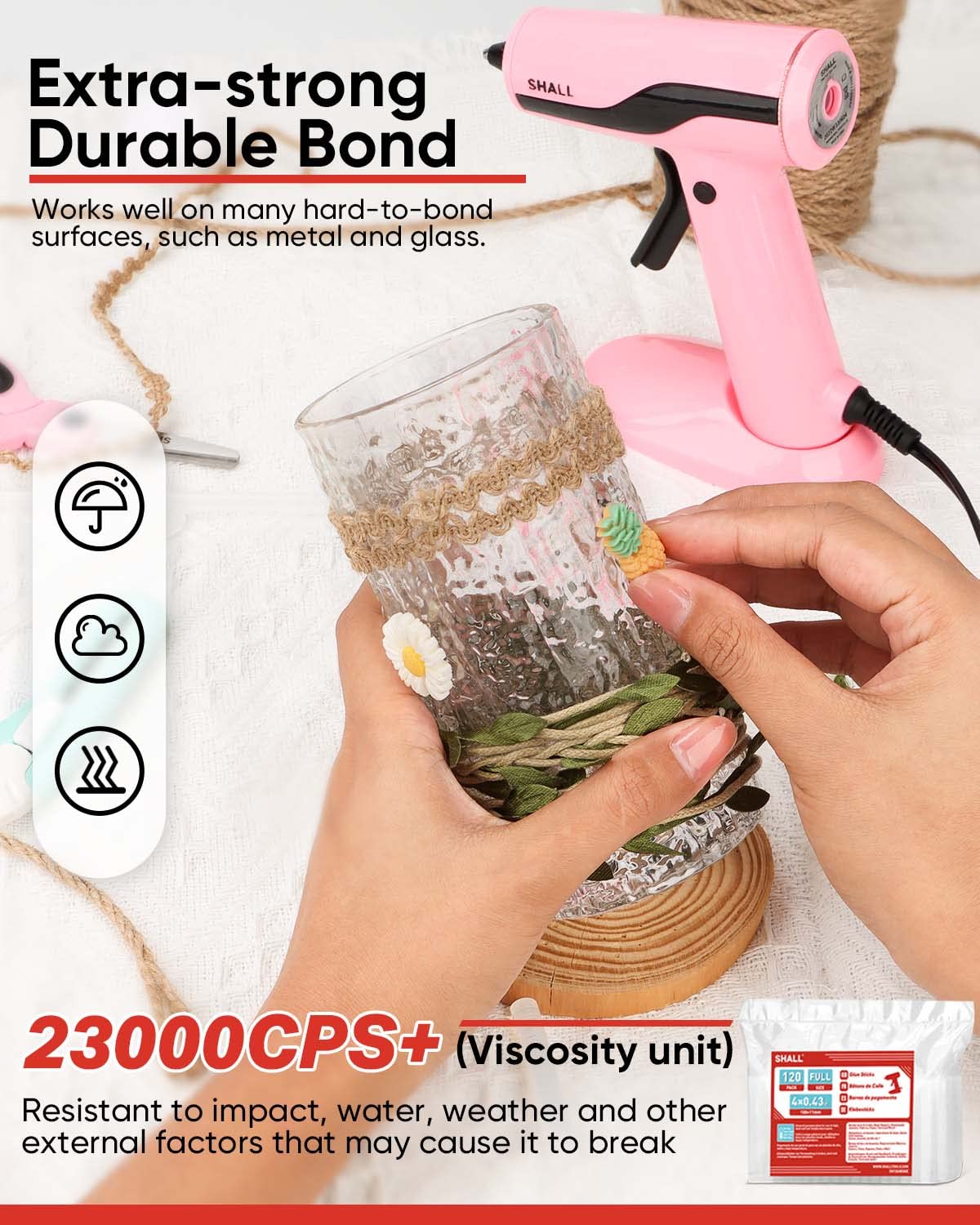 SHALL Full Size Hot Glue Sticks, 0.43??Dia x 4??Long, 120-pack Clear Hot Melt Glue Gun Sticks for All-Temp Glue Guns, Multipurpose for Kids Adults DIY Art Craft Sealing Repairing Festival Decoration