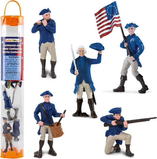 Safari Ltd. Continental Army Designer TOOB - Miniature Revolutionary War Figurines - Educational Toy Set for Boys, Girls, and Kids Ages 3+