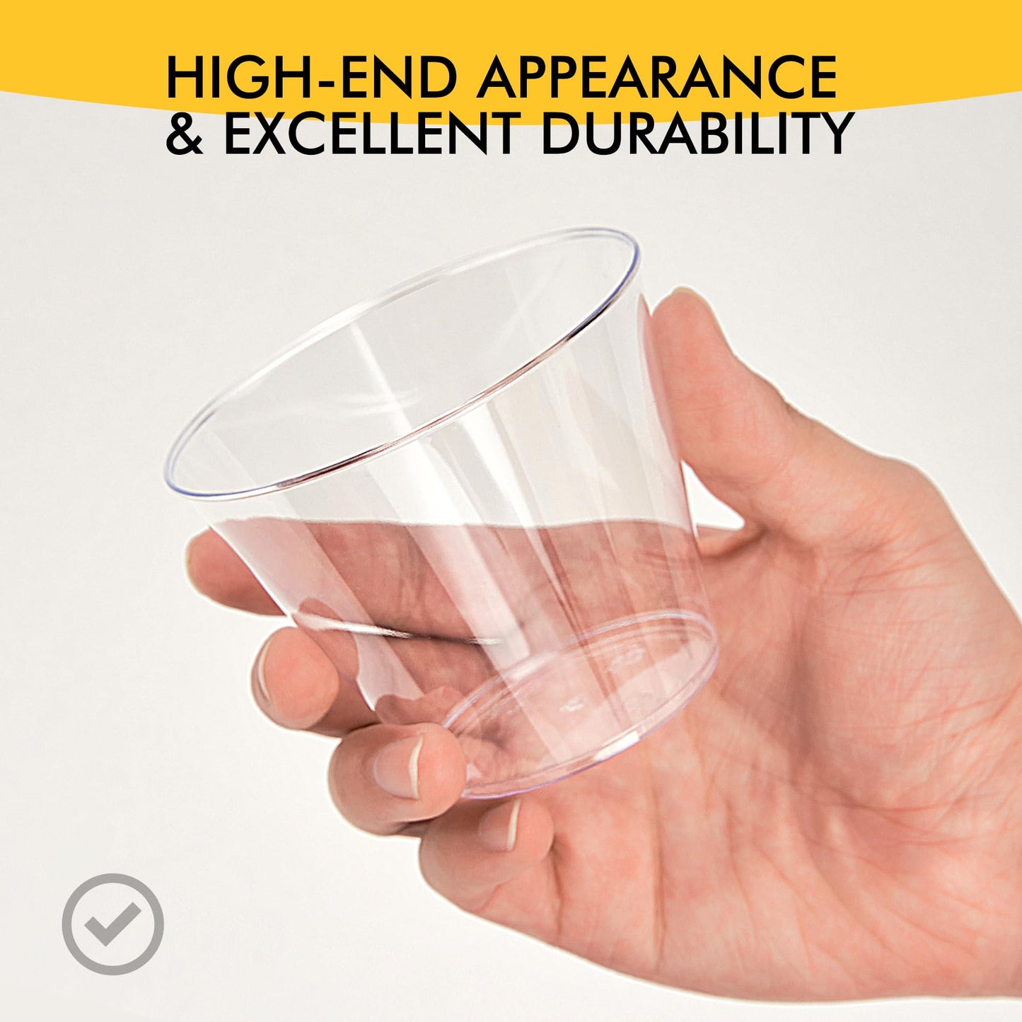 RACETOP 200 Pack 9 oz Clear Plastic Cups for Party