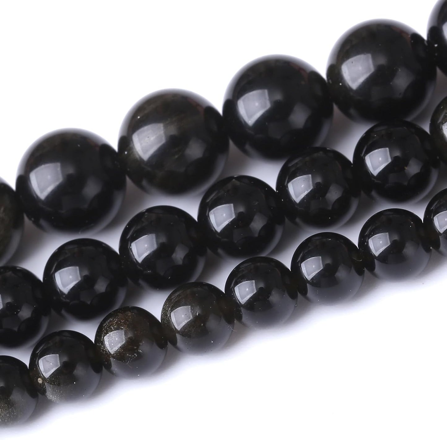 Gold Obsidian Stone Beads for Jewelry Making DIY Craft Gemstone Beads Kit (4mm, 88pcs) Cosmic Crystal Pebbles for Bracelets, Necklaces, Home Decor