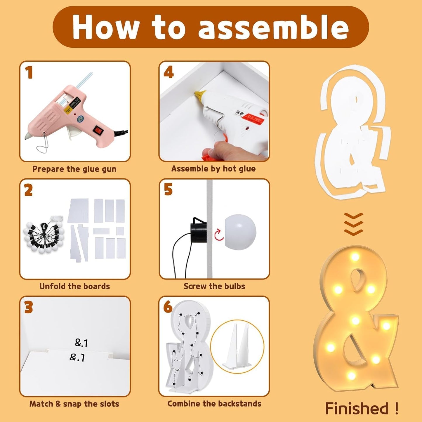 imprsv Marquee Light Up Letters, 3FT Mosaic Letters with Light for Baby Shower Graduation Party Decor, Large & for Engagement Wedding Party Decorations (Need to Assemble)