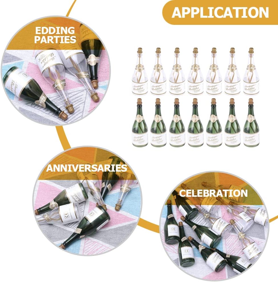 LUOZZY 24 Mini Champagne Bottles - Wedding & Bar Decoration, 1:12 Scale, 3.7x1.2 INCH