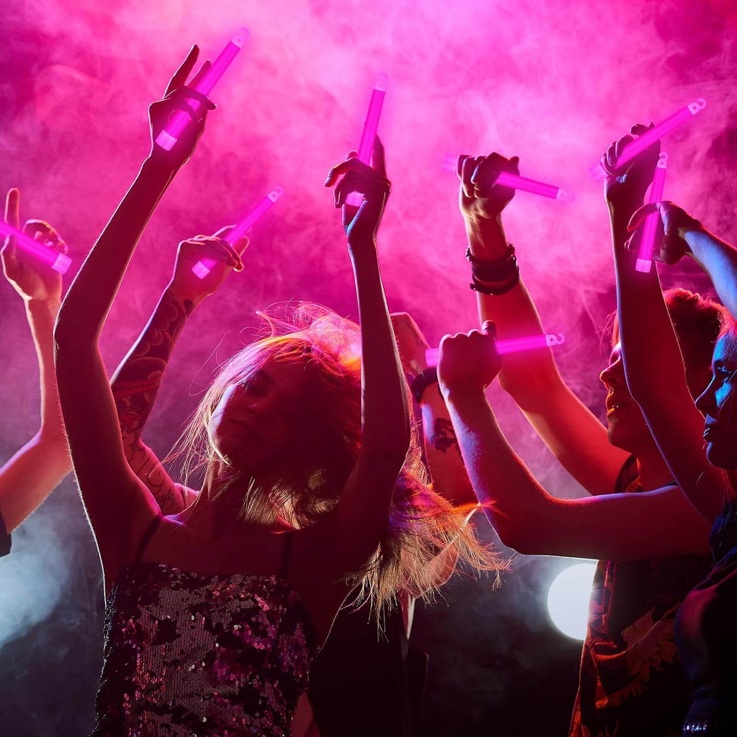 Sotiff 48 Pcs Bright 6 Inch Large Glow Sticks Bulk Emergency Glow in The Dark Sticks with 12 Hour Duration for Camping Hiking Outdoor Parties Activities Survival Storms Blackouts (Rose Pink)