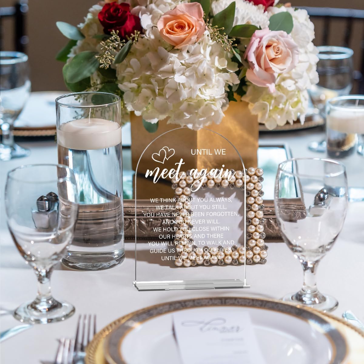 Acrylic Wedding Sign Wedding Signs for Ceremony Until We Meet Again Sign for Wedding Modern Calligraphy Arch Acrylic Table Top Sign for Wedding Reception and Event Party Table
