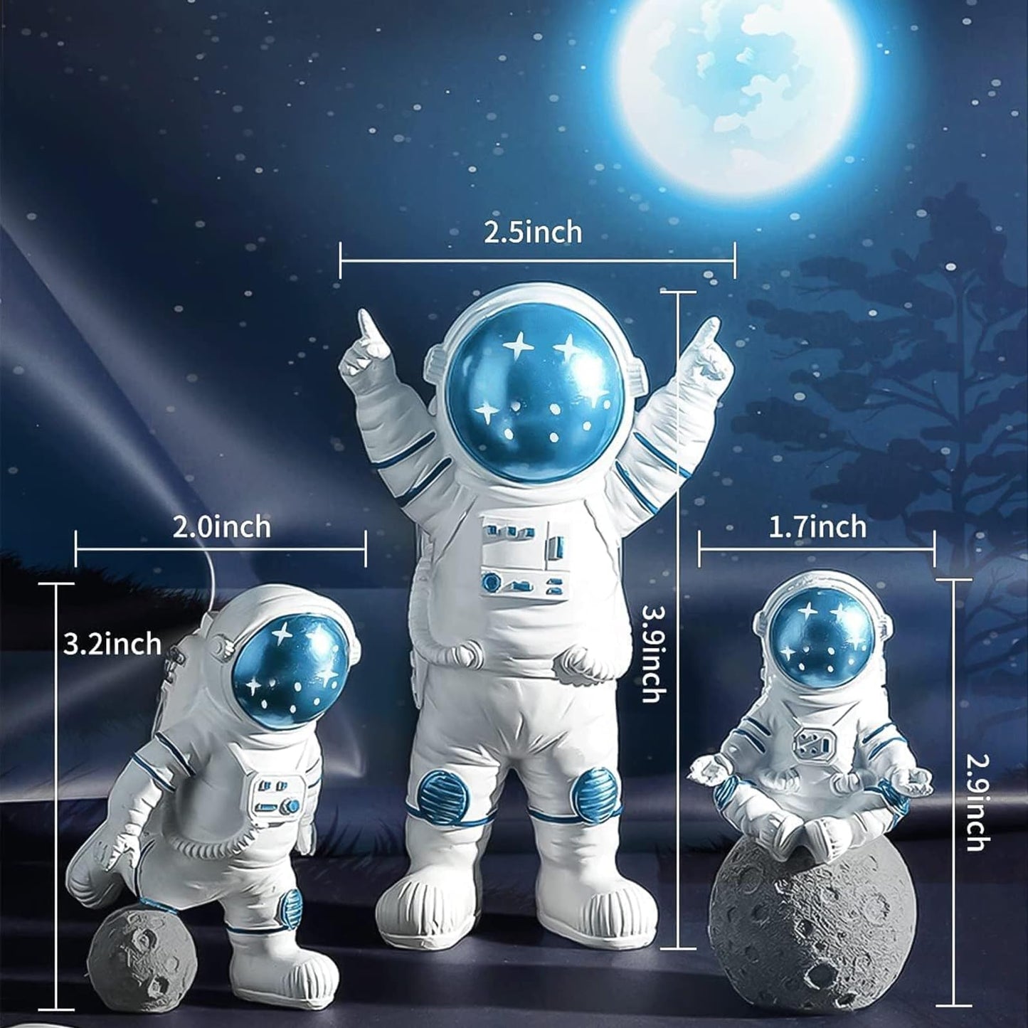 22Pcs Space Cake Topper,Space Cupcake Toppers Astronaut Figurine Birthday Outer Space Themed Party