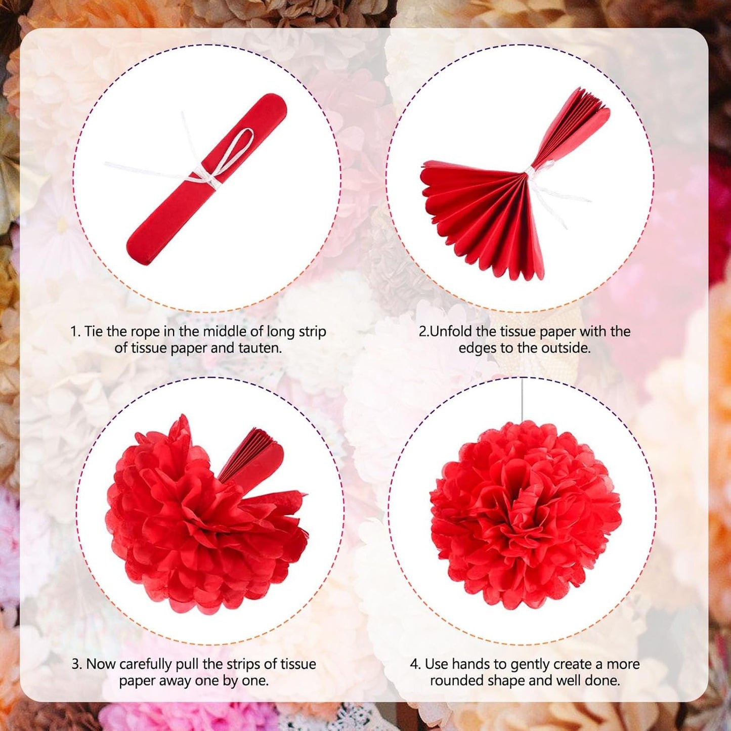 Tissue Paper Pom Poms, Light Green Tissue Paper Flowers, Hanging Flower Balls for Weddings Fiesta Parties Birthday Baby Showers Classroom Bridal Shower Decoration (20Piece Set-6/10/12/14Inch)