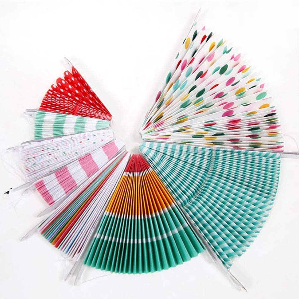 Aiminjey Hanging Paper Fans Party Set, Round Paper Fan Party Decoration, Set of 8 Decorative