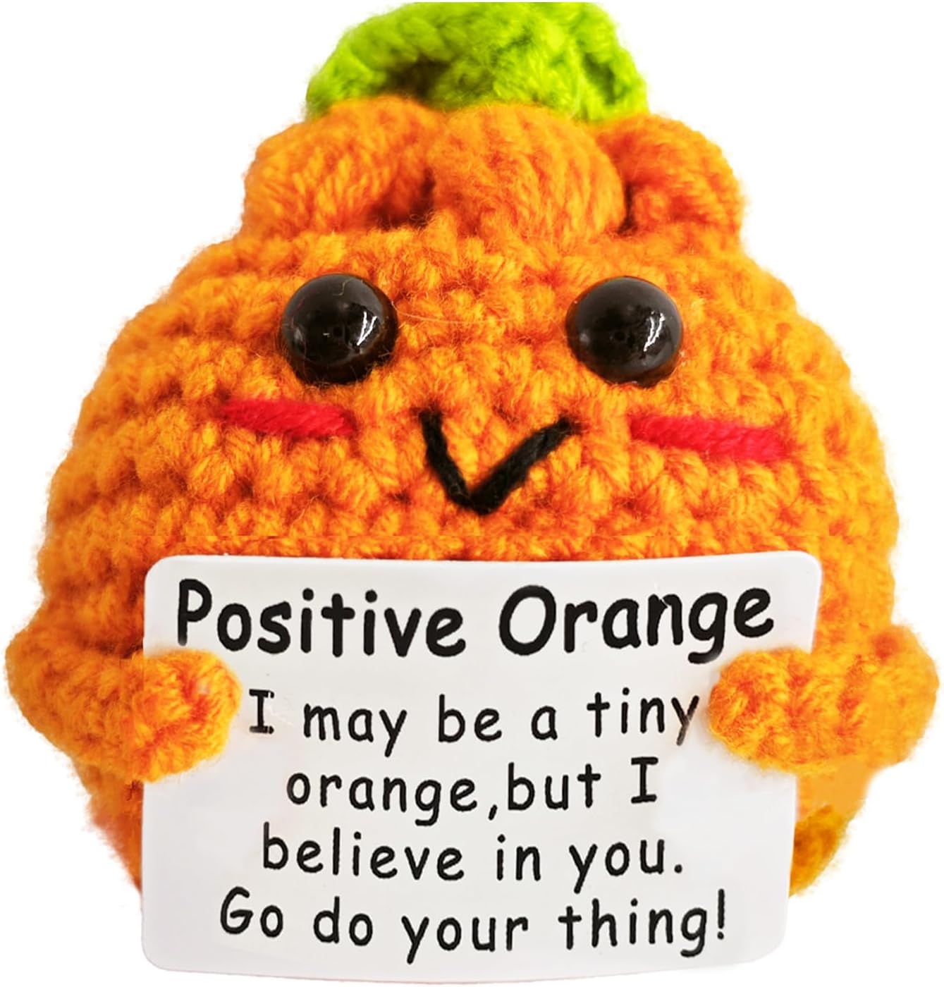 Crochet Emotional Support Orange-Handmade Mental Health Gifts for Friends,Family-Uplifting Gifts for Grandpa,Grandma Mom,Dad,Teens