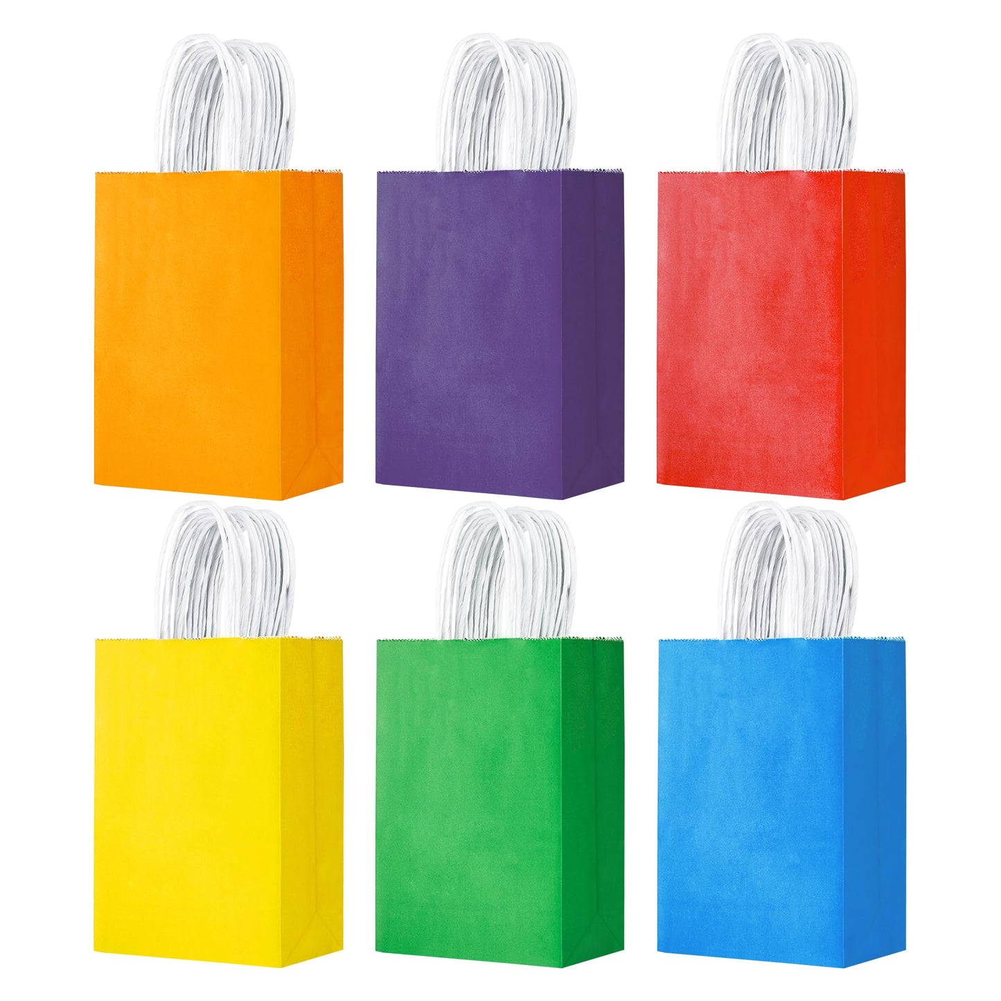 YEEHAW 24 Pack Small Gift Bags 5.8"×3.2"×8.25" Kraft Paper Bags with Handles, Party Favor Bags Bulk