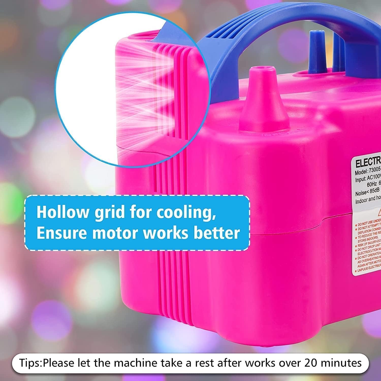 Motorenbau Electric Balloon Pump with Dual Nozzle & 2 Tying Tools