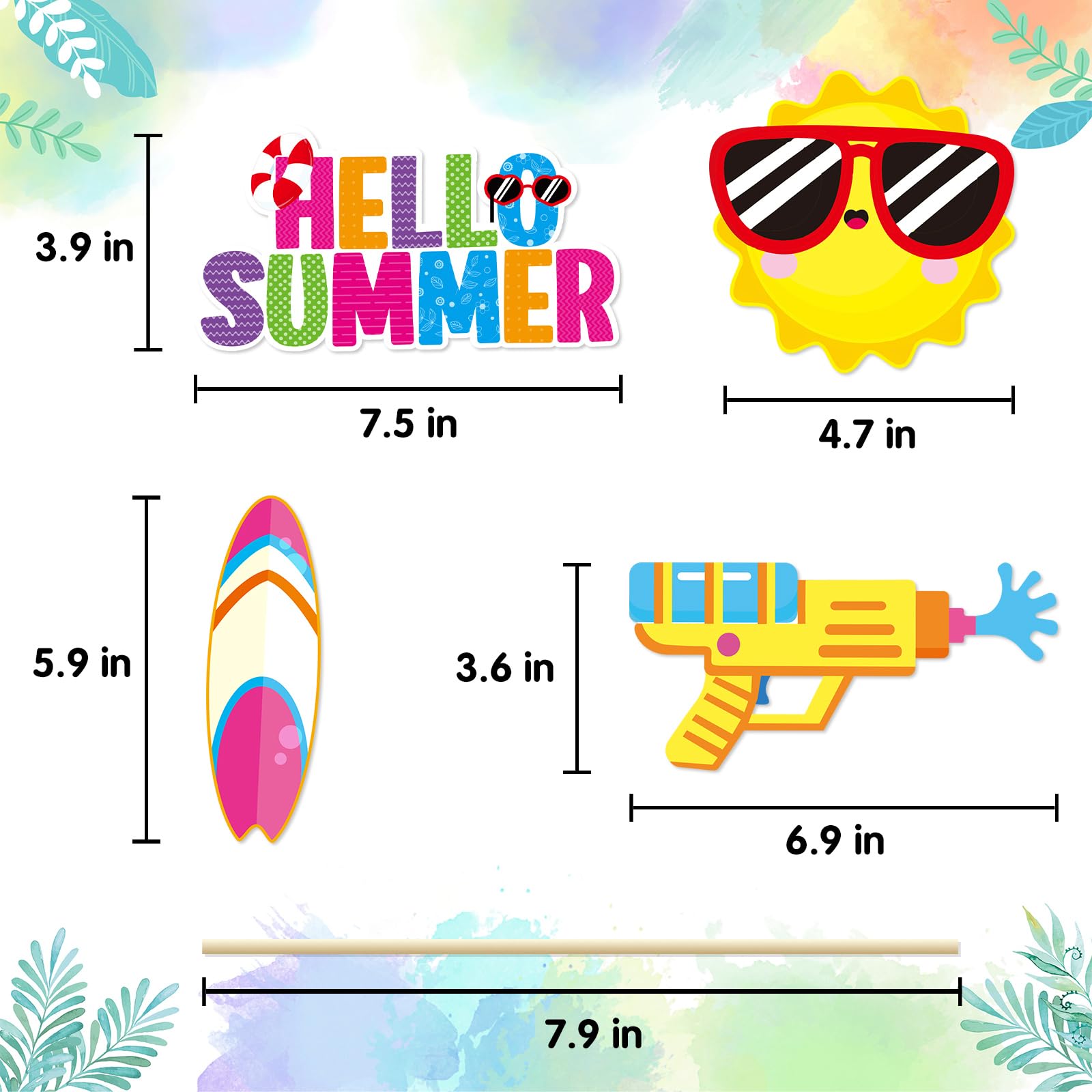 Summer Pool Beach Photo Booth Props 30 Pack Pool, Hawaiian, Beach, Luau Photo Booth Props, Tropical