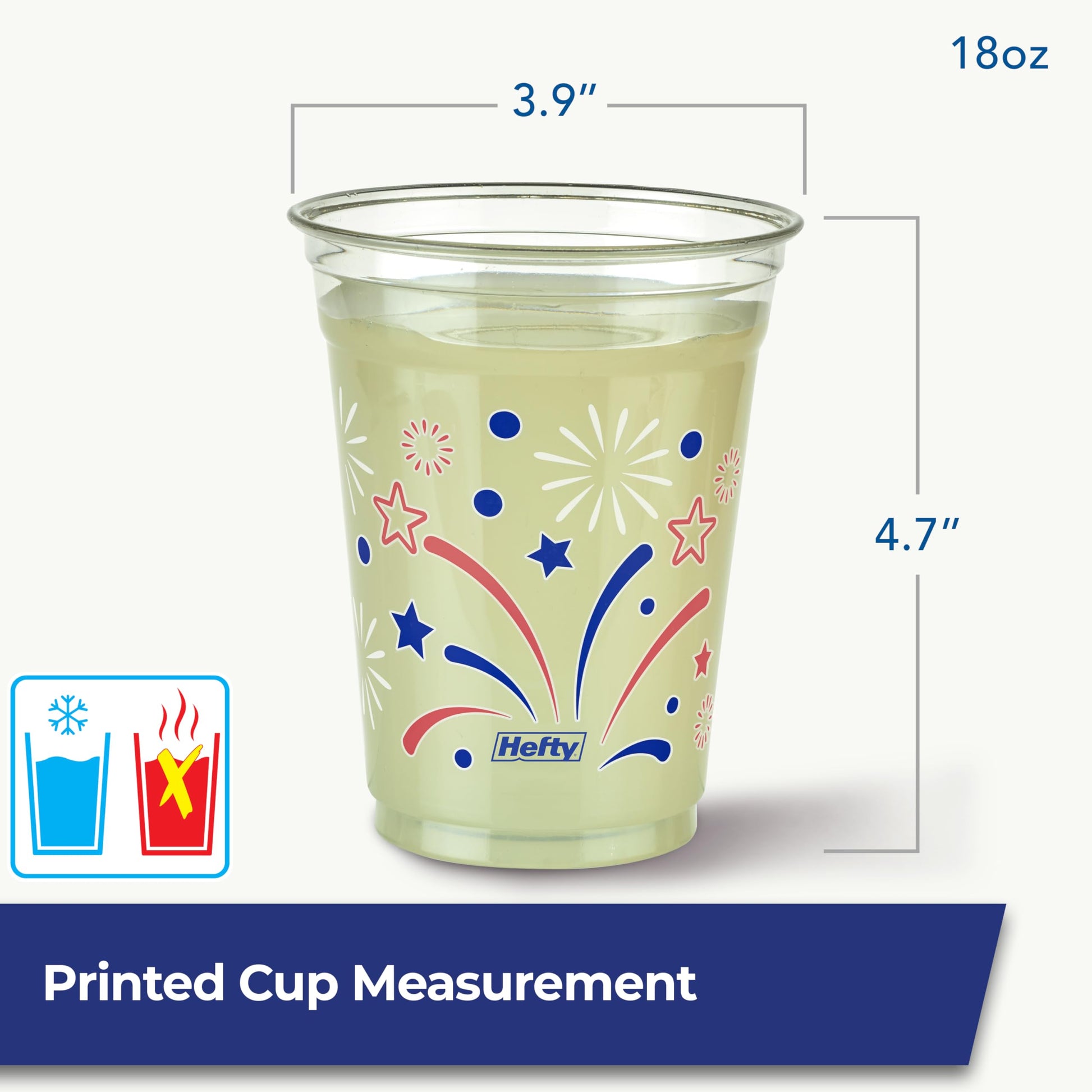Hefty Party On Disposable Party Cups, Patriotic Color Pack, 76ct