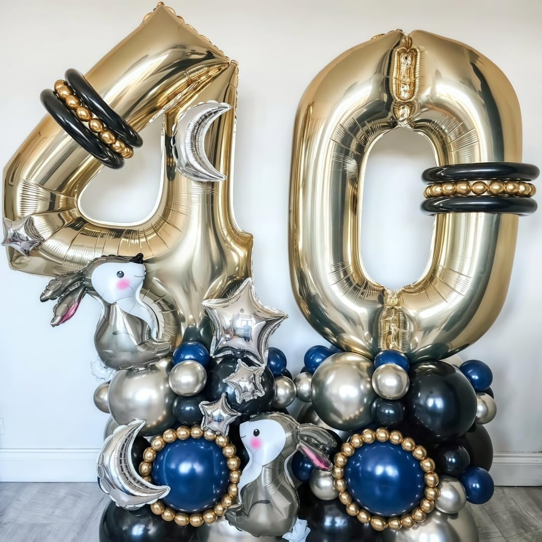 Champagne Gold 7 Balloon,40 Inch Light Gold Number 7 Balloon Big Foil Mylar Helium 7 Balloon for Birthday Party