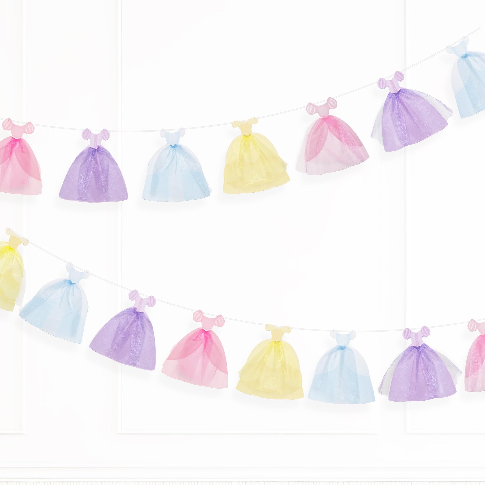 Cheerland Princess Party Banner Ball Gown Hanging Pastel Bunting Dress Garland Royal Theme