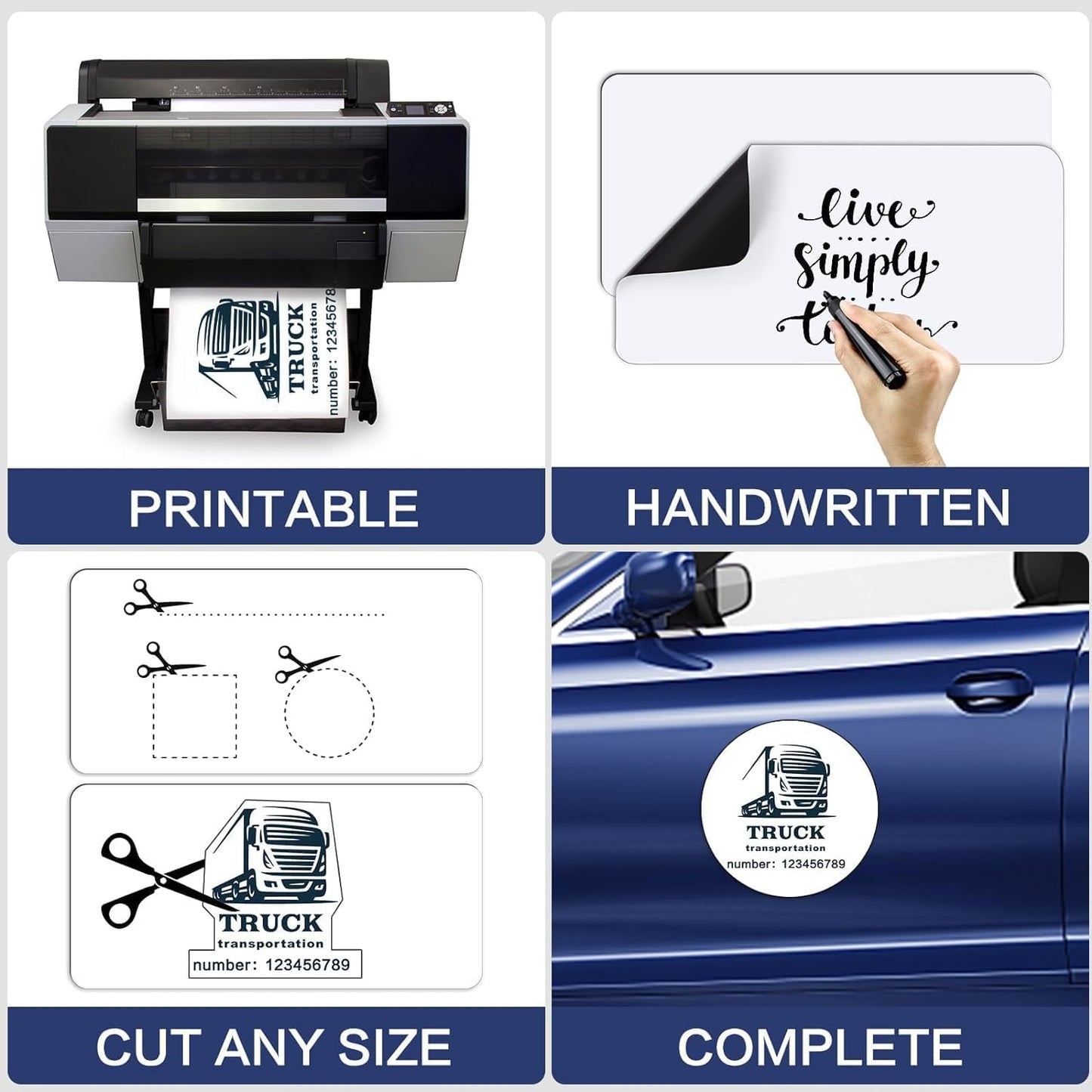 DIYMAG 4Pcs Blank Car Magnets,17x12 Inch Car Door Magnets Set Signs Rounded Corners Flexible Magnetic Bumper Sticker to Advertise Cover Logo Prevent Cars Scratches Dents