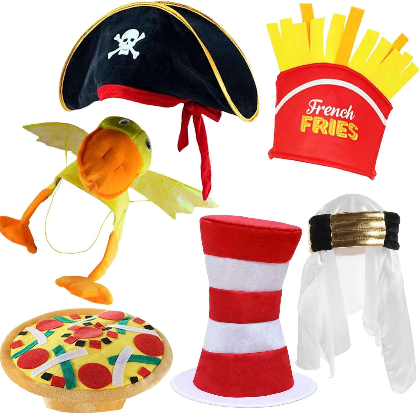 Bulk Premium Funny Hats, 24 Assorted Dress Up Costume Hat, Crazy Party Hats, Novelty Party Hats, Costume Hats for Adults, Teens, Photo Booth Prop for Graduation, Wedding, Birthday, Bachelorette, etc