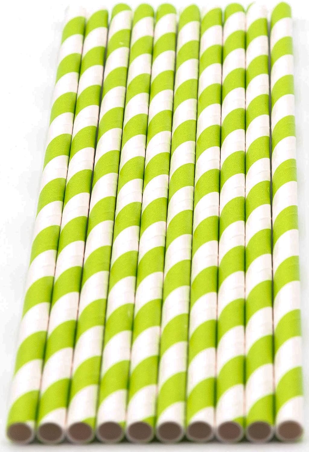 Pack of 900 Green Swirls Biodegradable 4-Ply Paper Drinking Straws (Compostable, Non-toxic, BPA-free)