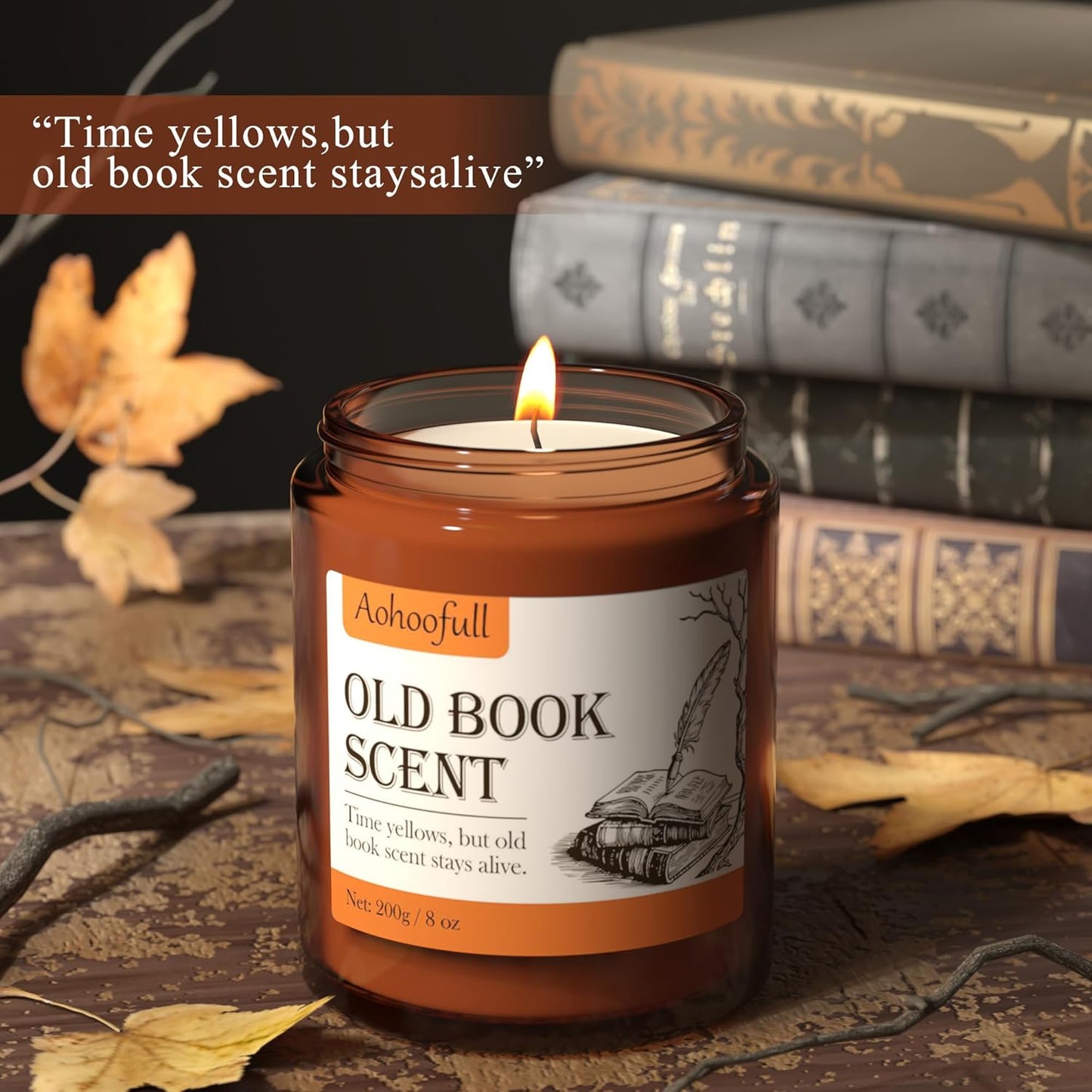 Scented Candles Gifts for Book Lovers,Soy Wax Candles,Inspired Gift Ideas for Readers,Women, Bookworm, Librarian, Men, Friend