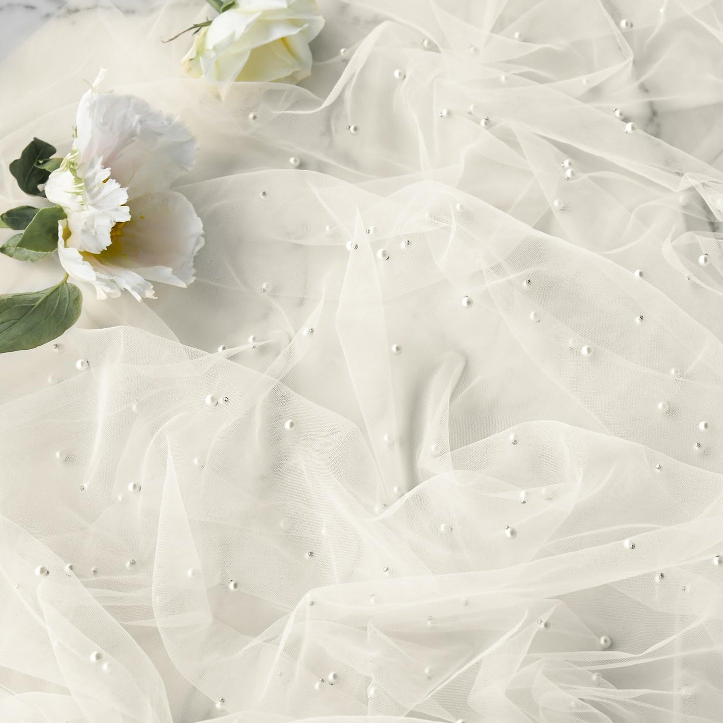 Artoid Mode Pearl Beige Gauze Table Runner 120 Inch 10FT, Seasonal Sheer Dining Holiday Wedding