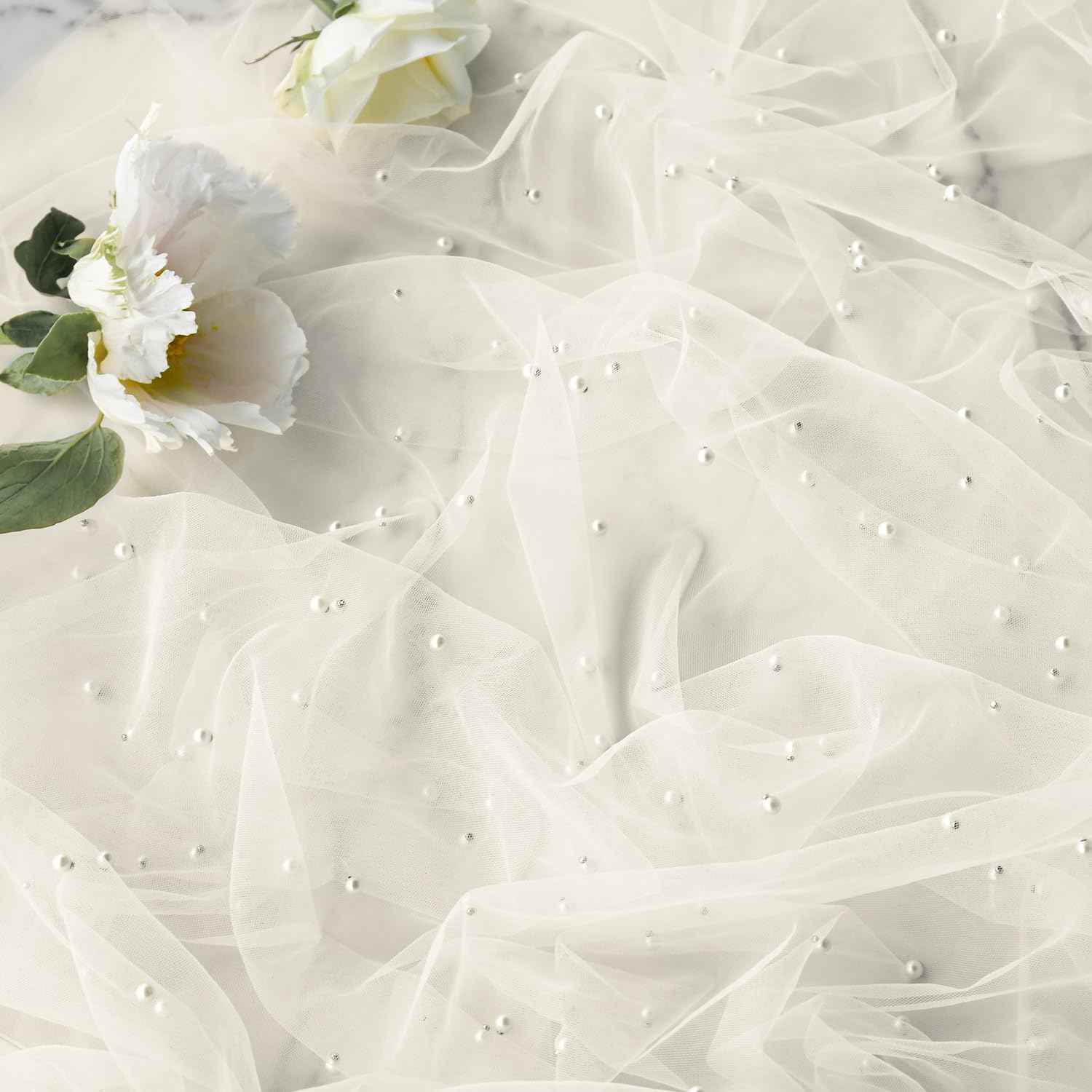 Artoid Mode Pearl Beige Gauze Table Runner 120 Inch 10FT, Seasonal Sheer Dining Holiday Wedding
