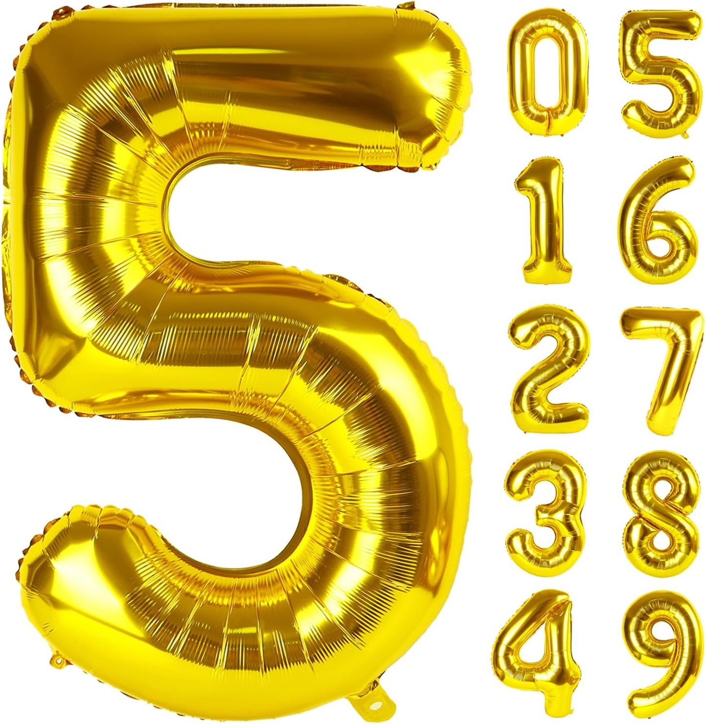 40 Inch Gold Number 5 Balloon Gold Mylar Foil 5 Number Balloons Girl Boy 5 15 25 Birthday Decorations Party Supplies for Women Men Anniversary Graduations Photo Shoot Decorations